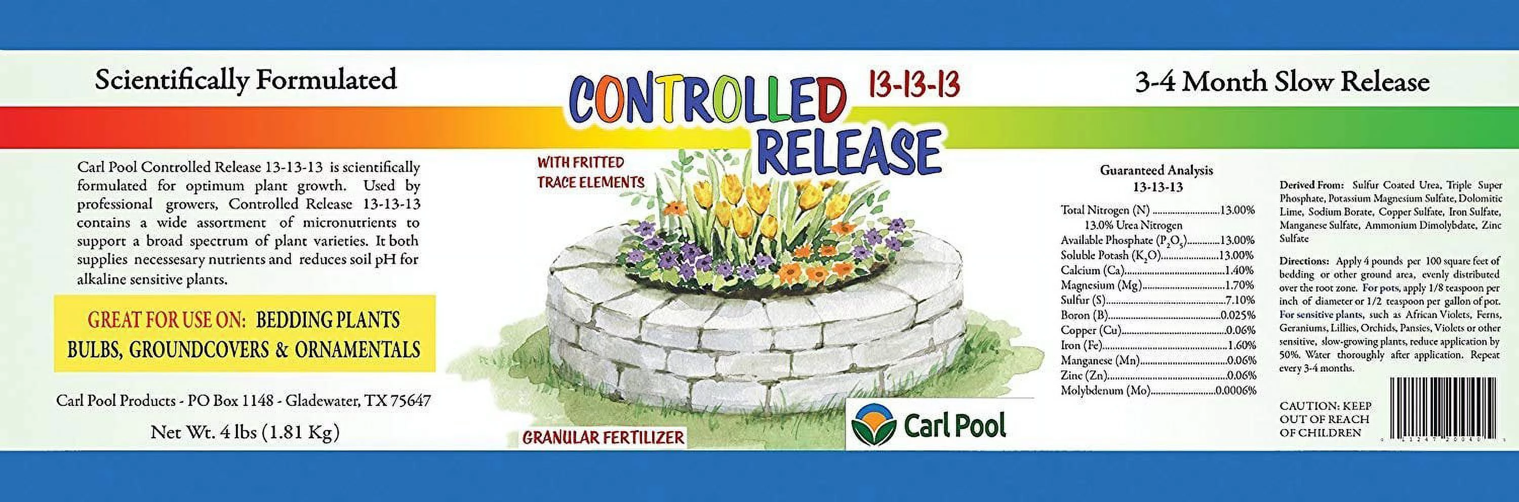 Carl Pool Controlled Release Fertilizer (13-13-13) 4 lb