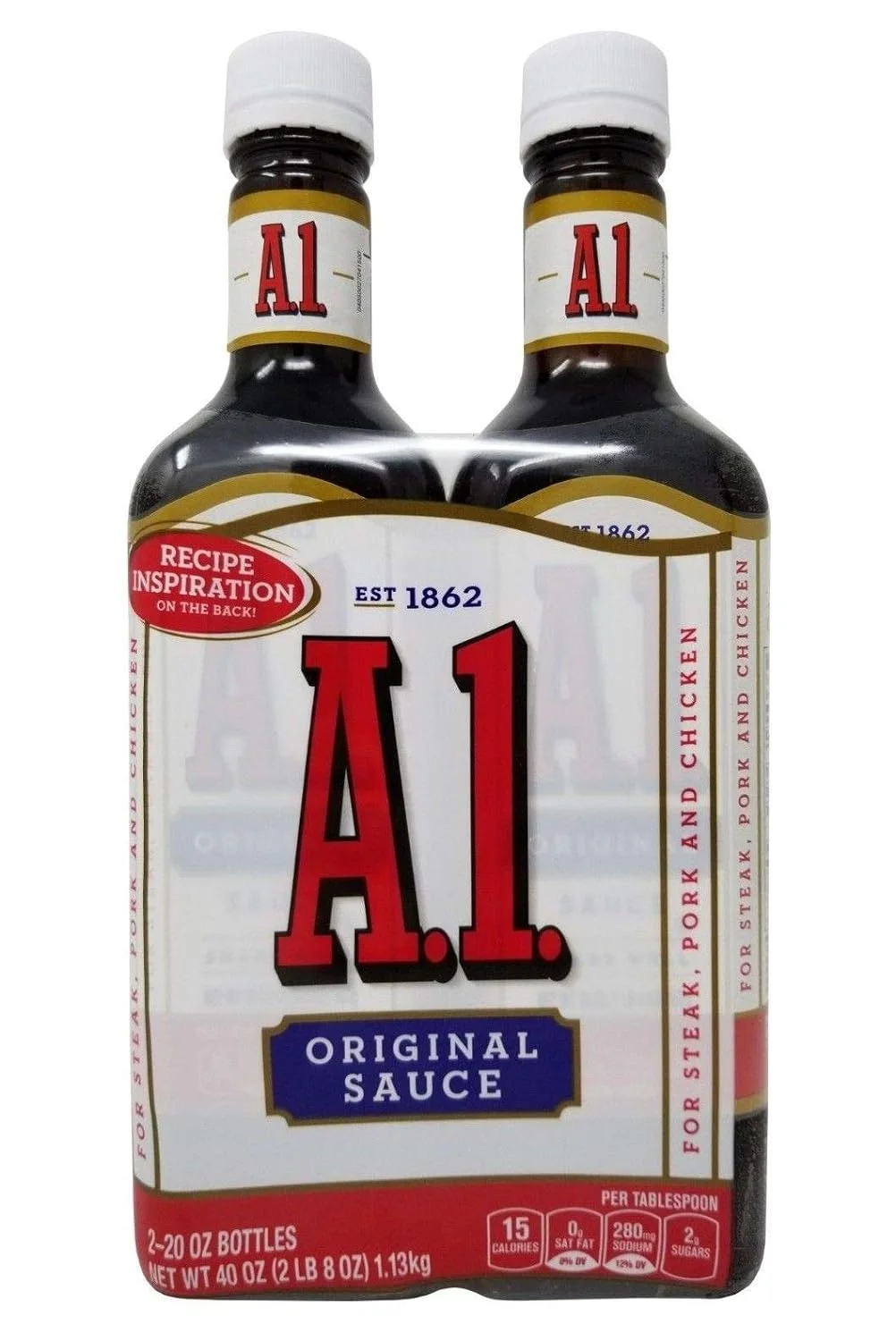 A1 Original Sauce For Steak, Pork & Chicken, 20 Oz X 2 Bottles