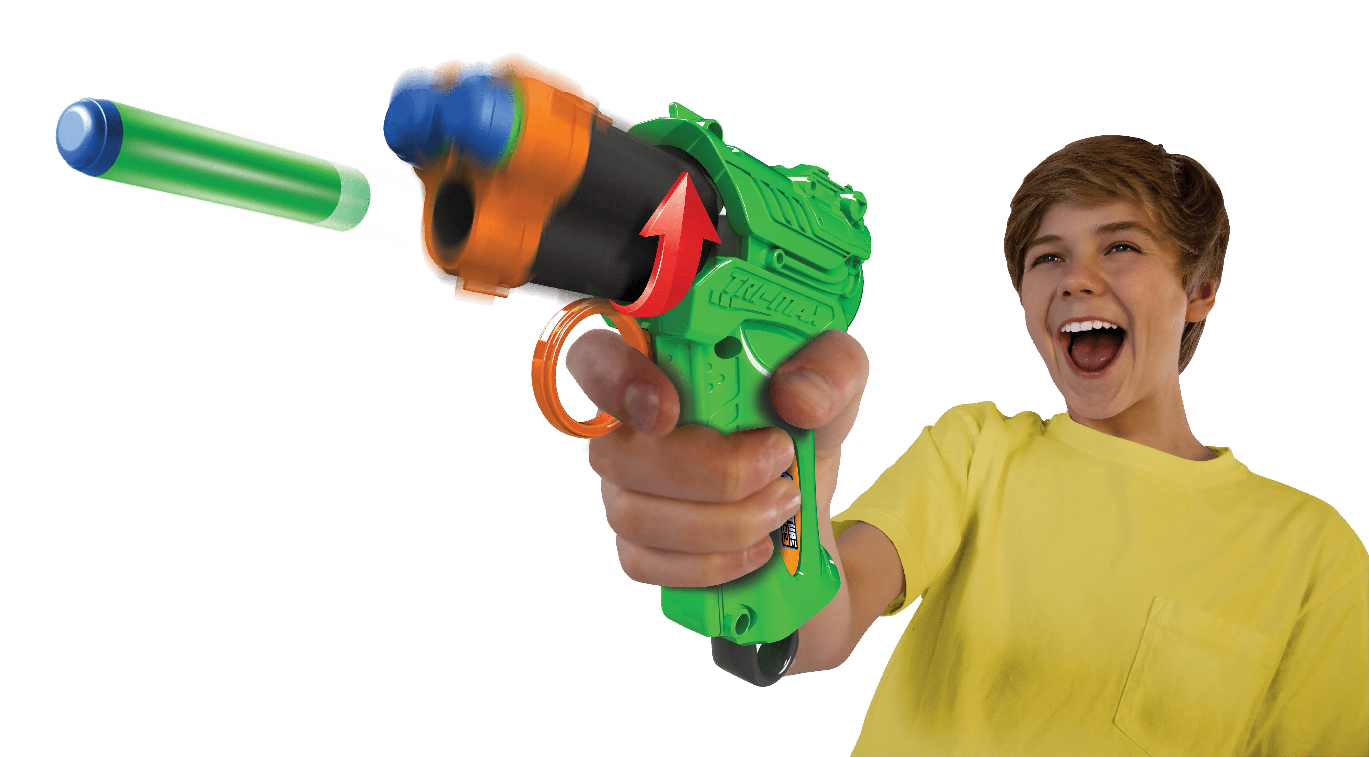 Adventure Force Tri-Max 2-Pack Auto-Advance Rotating Barrel Dart Blasters, Green and Blue