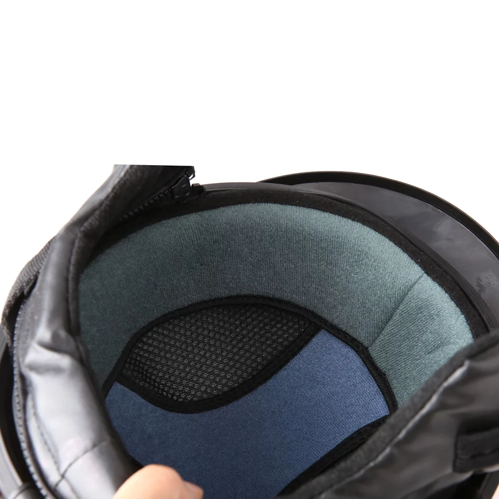 Motorcycle Scooter Open Face Half Leather Helmet with Visor Goggles Retro Vintage Style 54-60cm