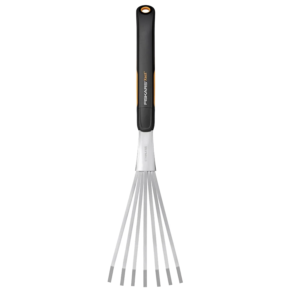 Fiskars Xact Hand Rake Garden Tool with SoftGrip Handle