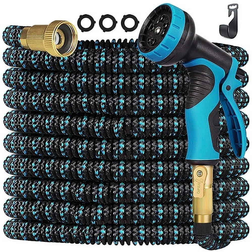 Expandable Garden Hose 100ft Water Hose - 10 Function Hose Spray Nozzle, Flexible Hose Water Pipe with 3/4