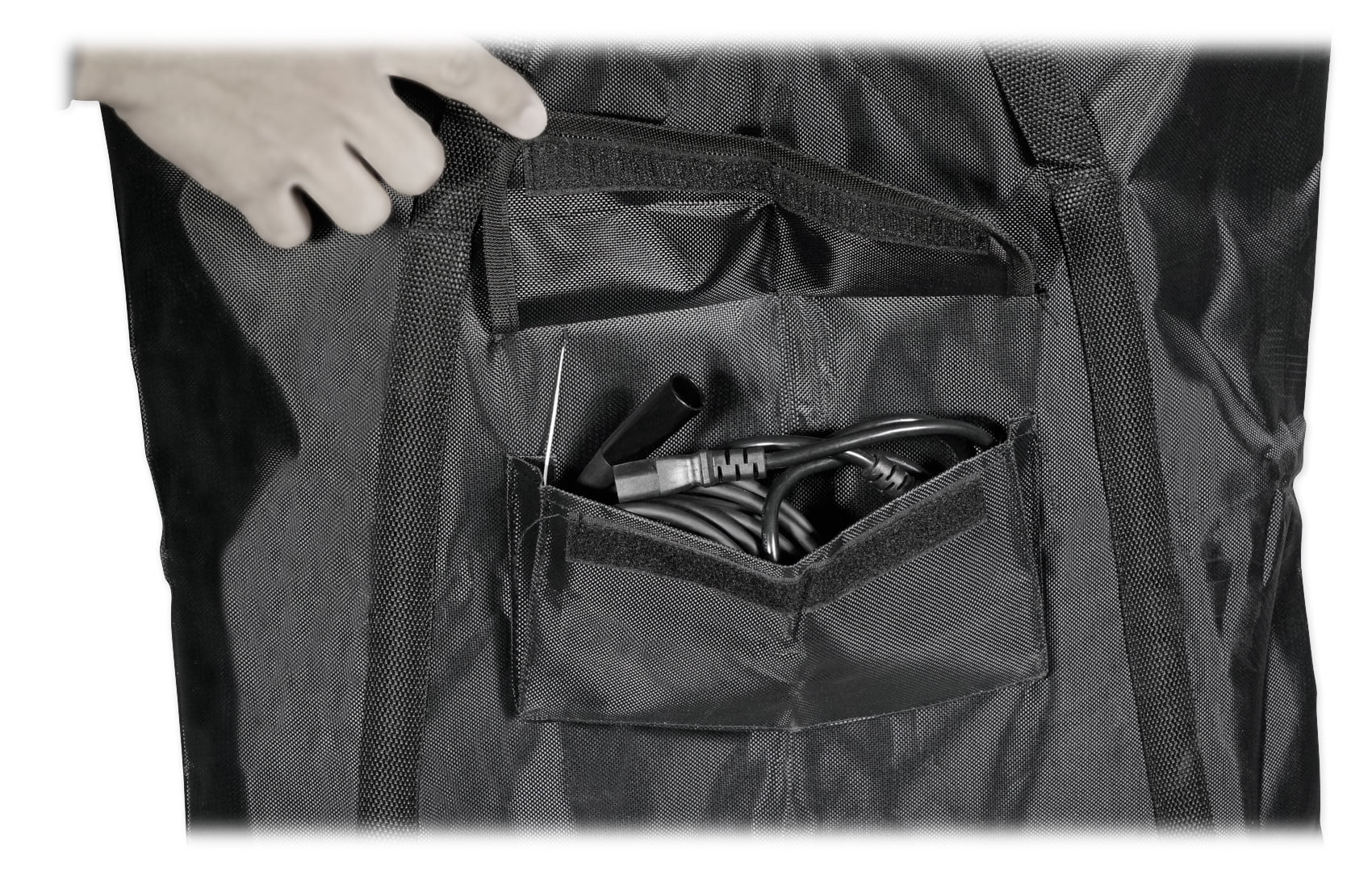 2) Rockville Totem Moving Head Light Stands+Black+White Scrims+Facade+Lights