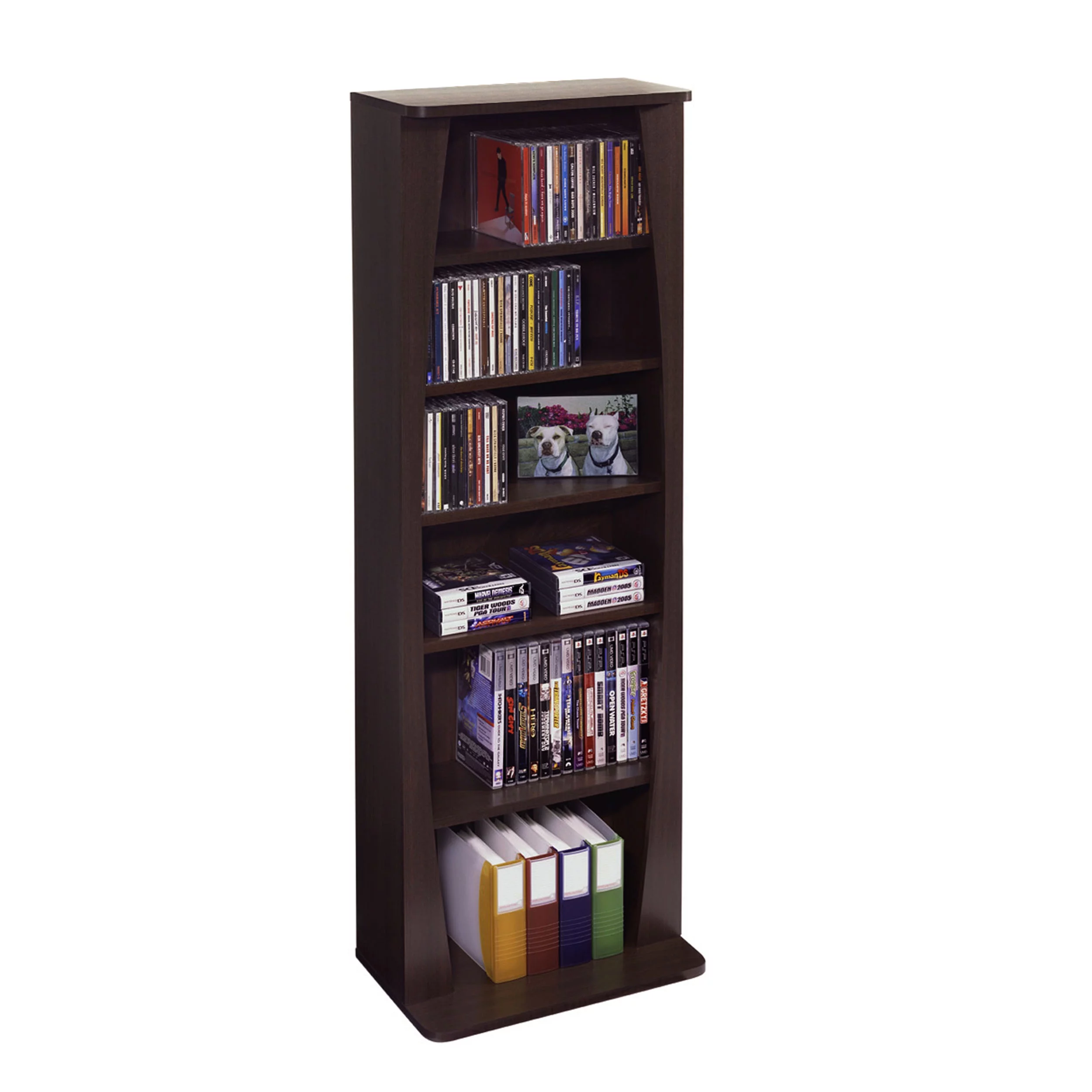 Espresso Multimedia Storage Cabinet - Canoe Style, 231CD/115DVD Holder