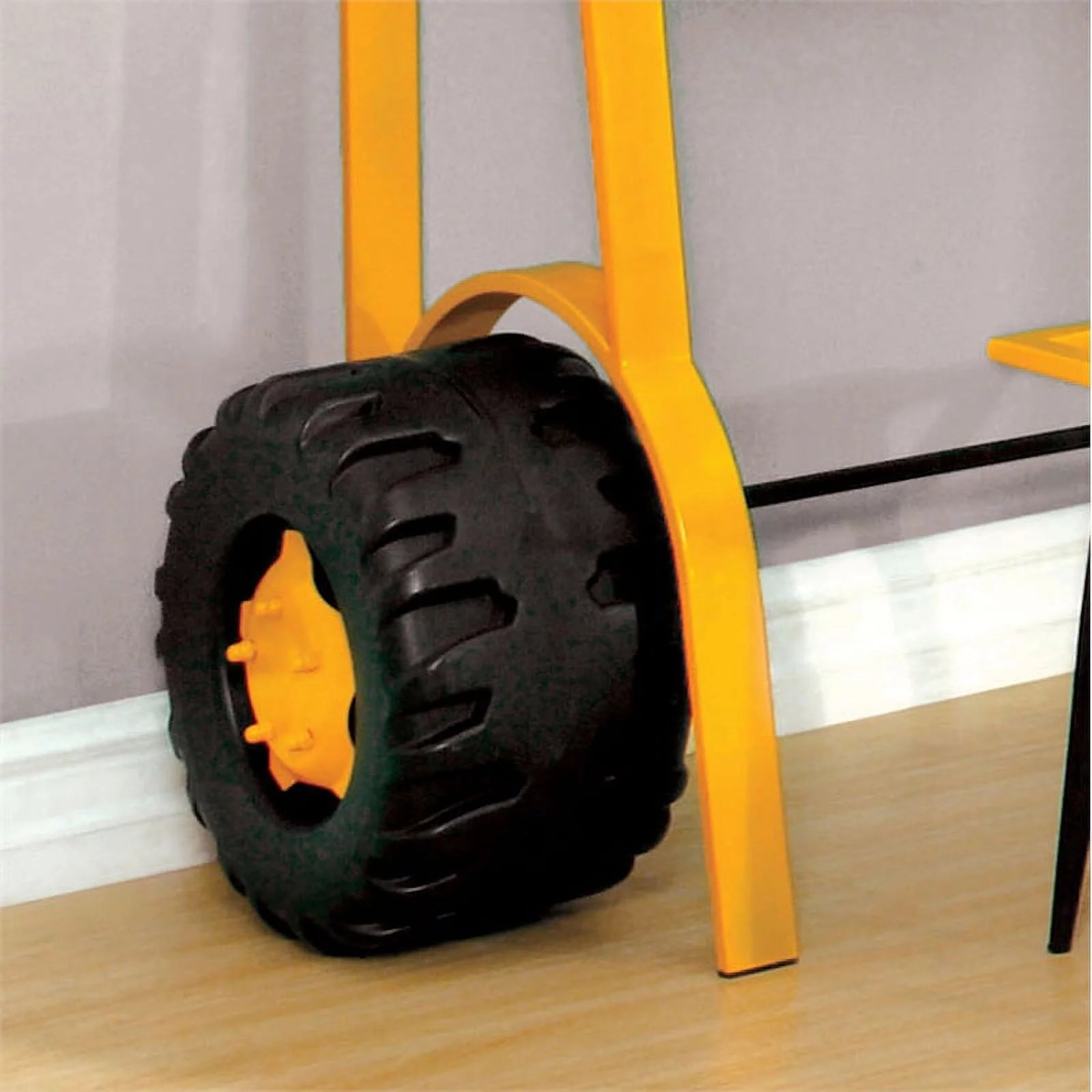 Furniture of America Rowell Novelty Metal Kids Desk with Stool in Yellow