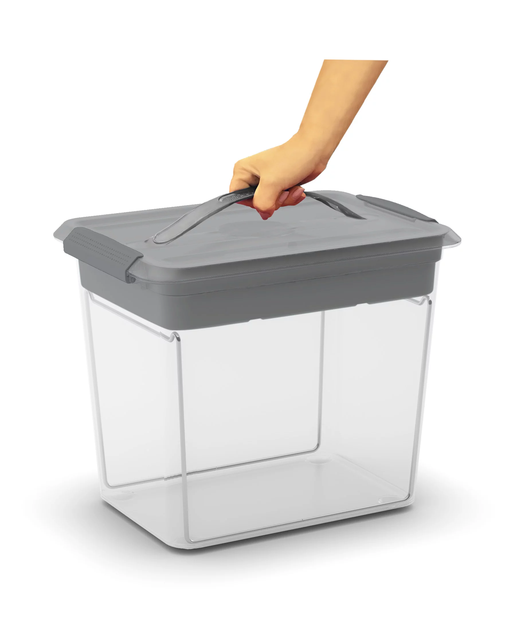 Pen + Gear Latchmate, 26 Qt. Letter Size, Plastic File Storage Box, Gray