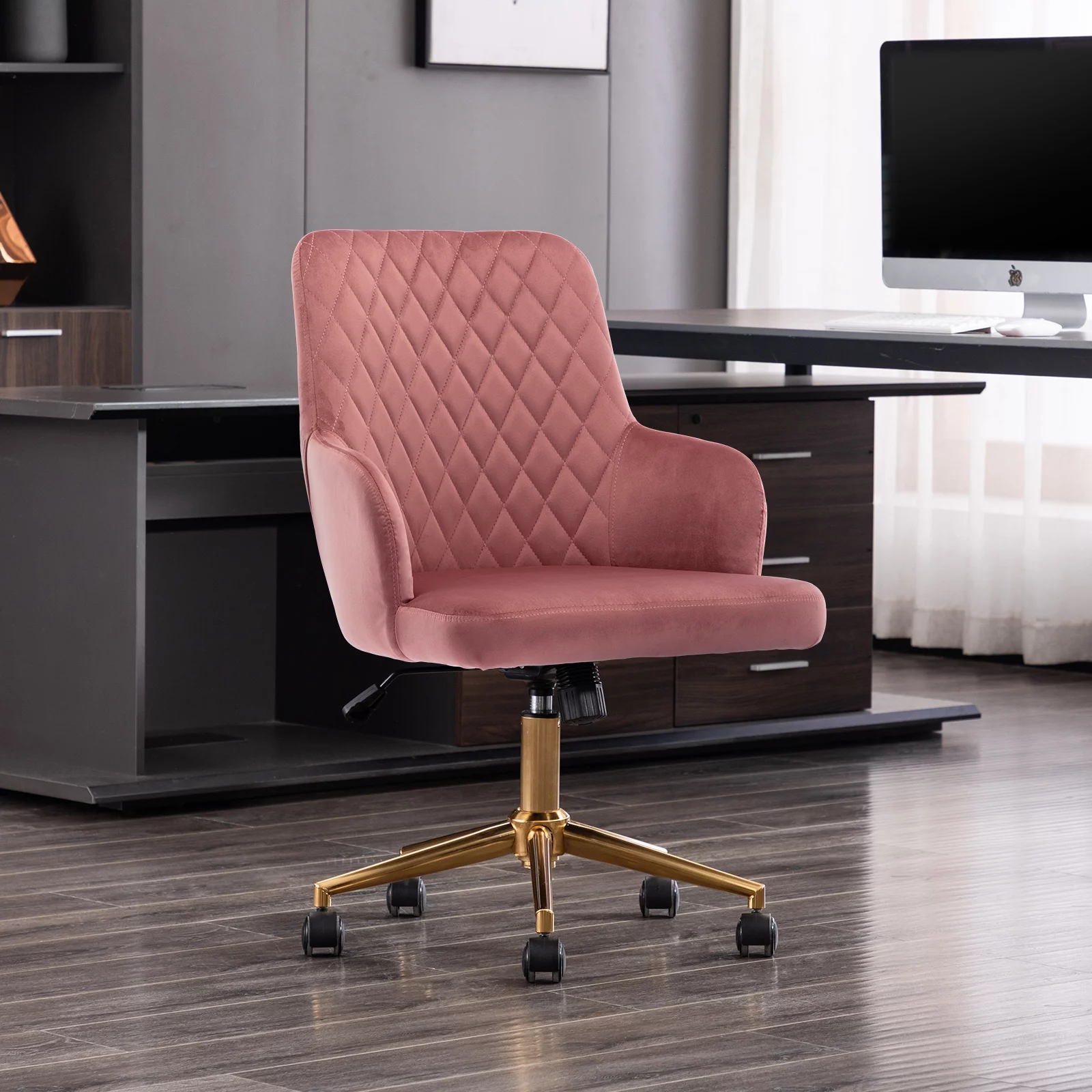 Duhome Elegant Lifestyle Home Office Chair Desk Chair Velvet Modern Contemporary Pink 1 Pcs