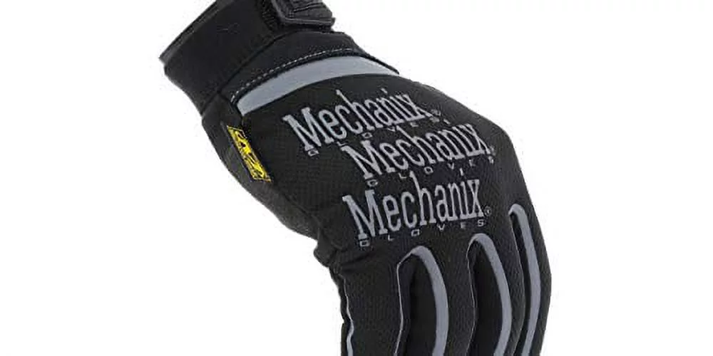 Mechanix Wear Small Black Utility Full Finger Synthetic Leather Mechanics Gloves With Elastic Hook And Loop Cuff, Seamless Single Layer Palm, Reinforced Clarino Dura-Fit Synthetic Leather Thumb And