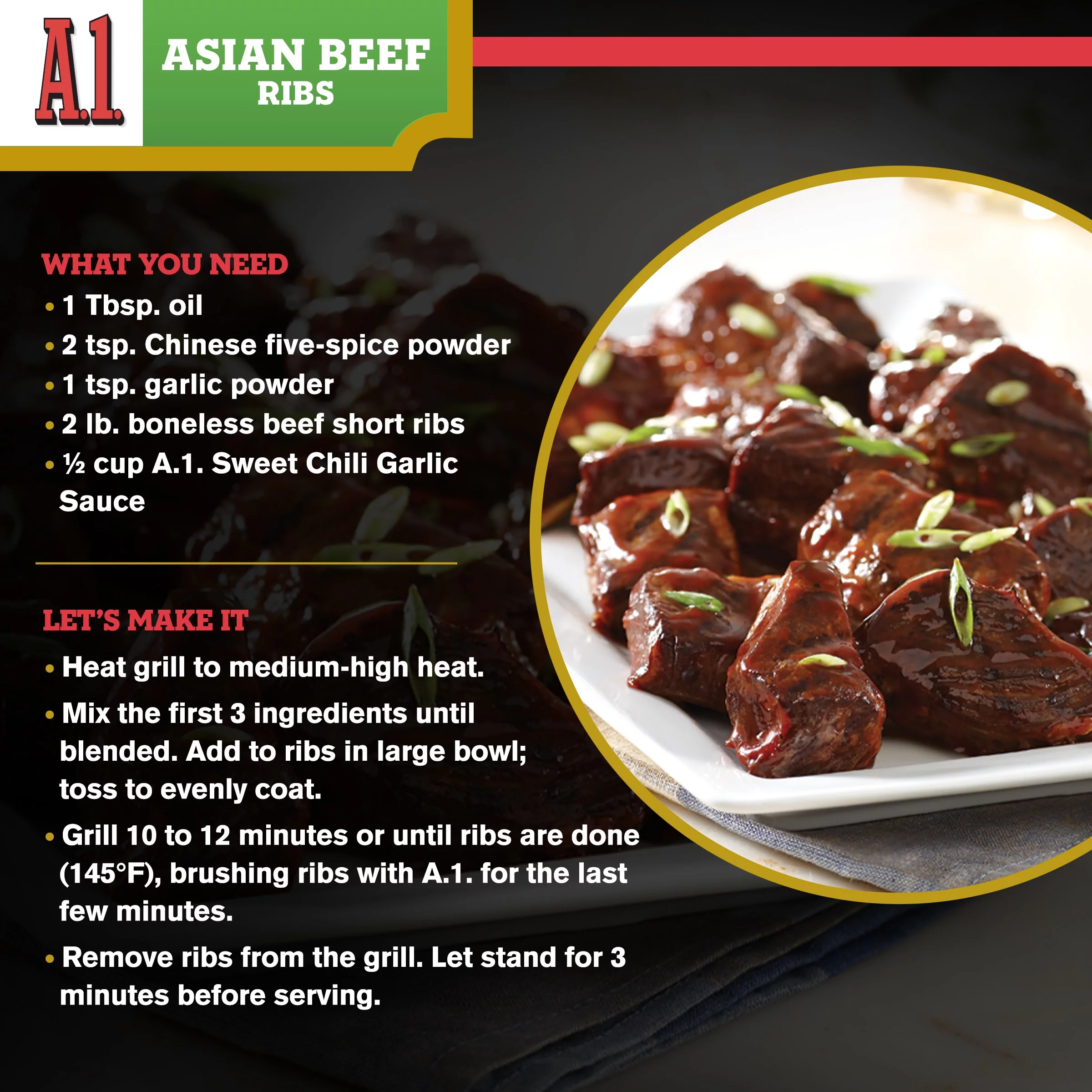 A.1. Sweet Chili Garlic Sauce, 10 oz. Bottle