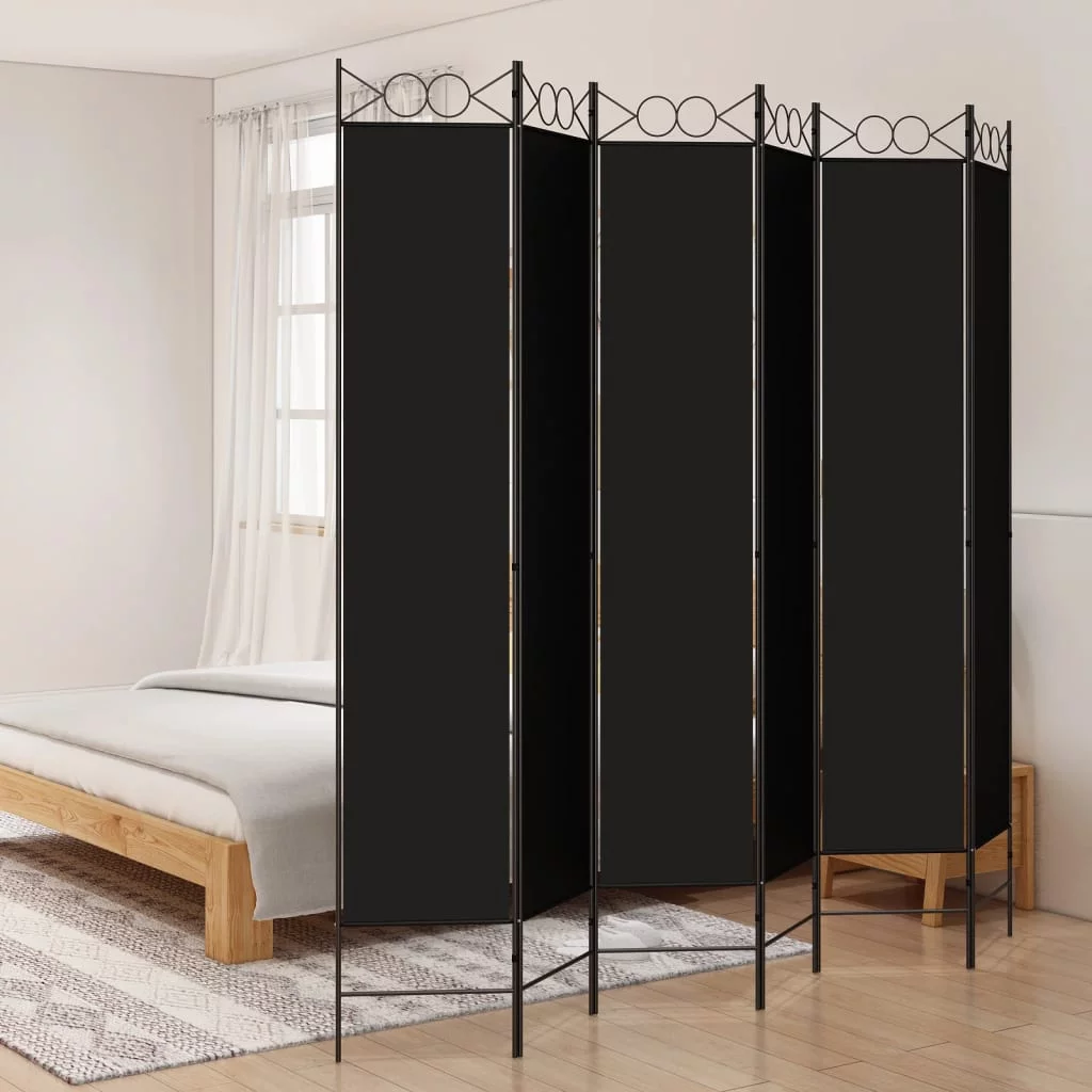 Anself 6-Panel Room Divider Black 94.5