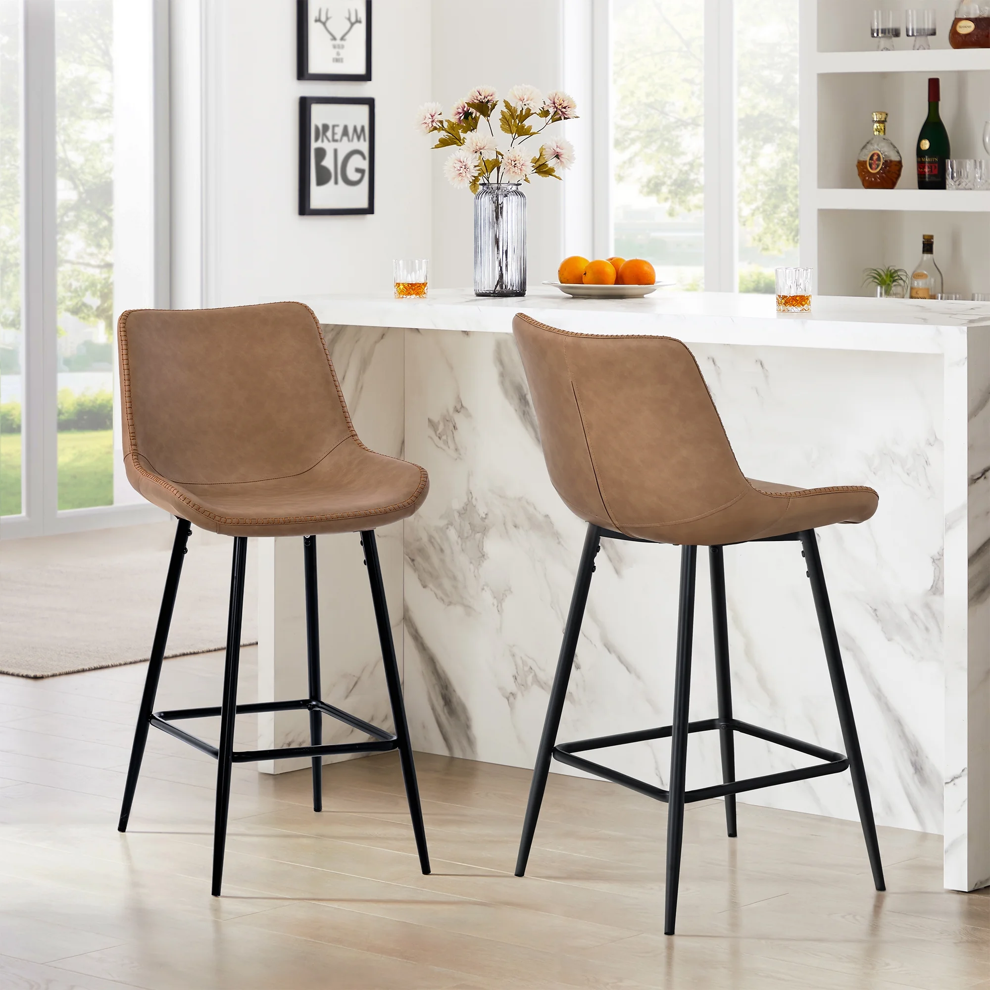 HUIMO Bar Stools Set of 2, 26