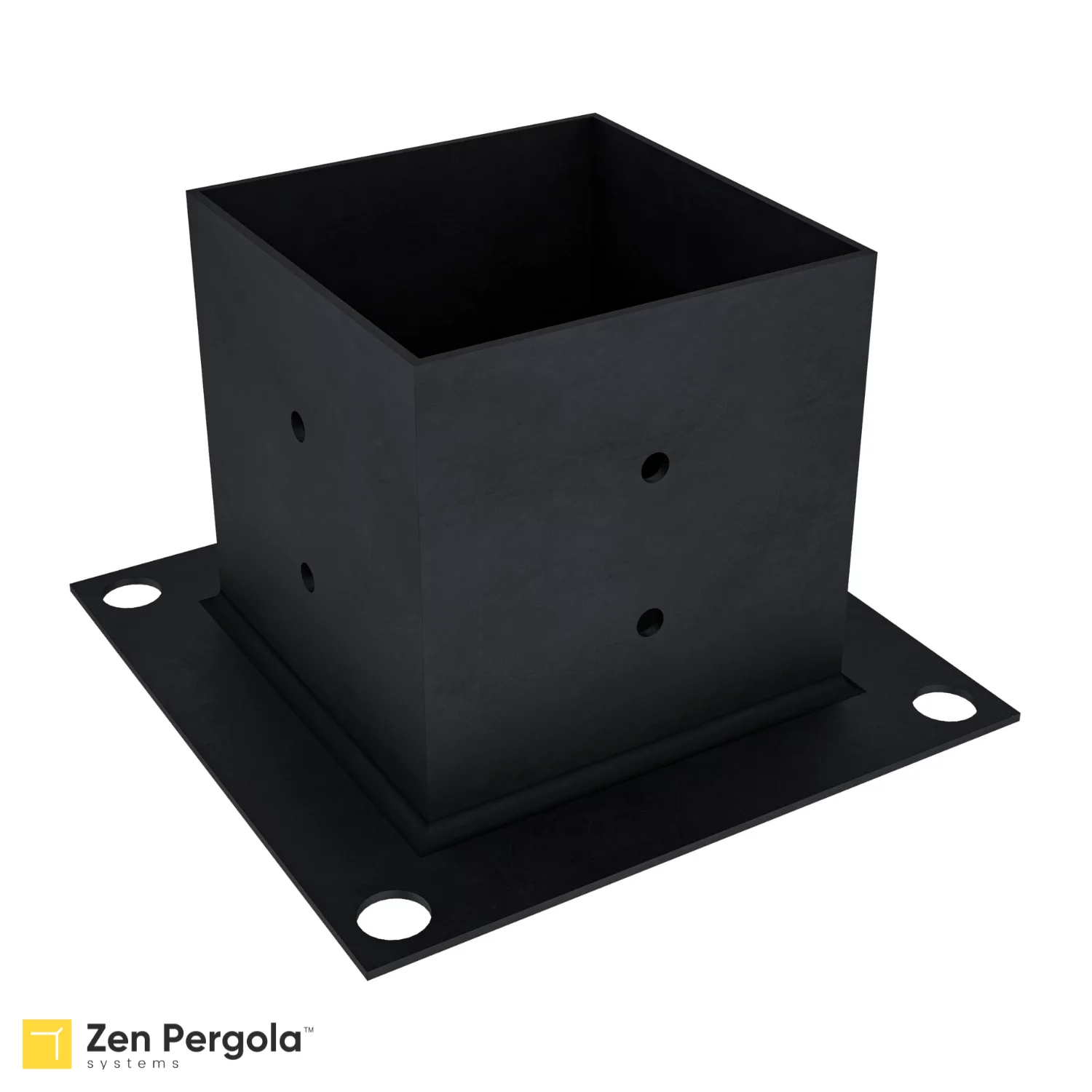 Pergola Post Base Bracket (4x4 Steel) for Securing DIY Pergola Post to the Ground