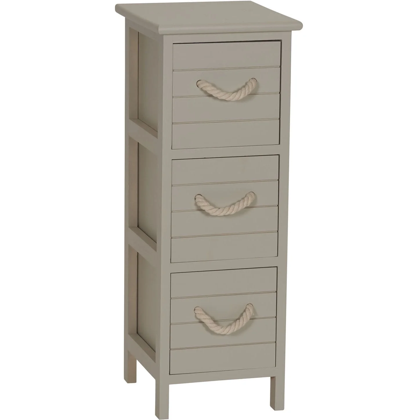 HOUSEHOLD ESSENTIALS Seaside 3-Drawer Narrow Storage Side Table