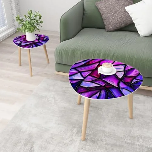 CHGBVC Small Coffee Nesting  Abstract Stained Glass Mosaic Triangle End  Center   Modern   Room Bedroom Balcony