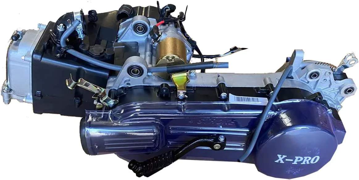 X-PRO 150cc Long Case 4-stroke GY6 Air cooled Moped Scooter Engine with CVT Automatic Transmission, Electric/Kick Start