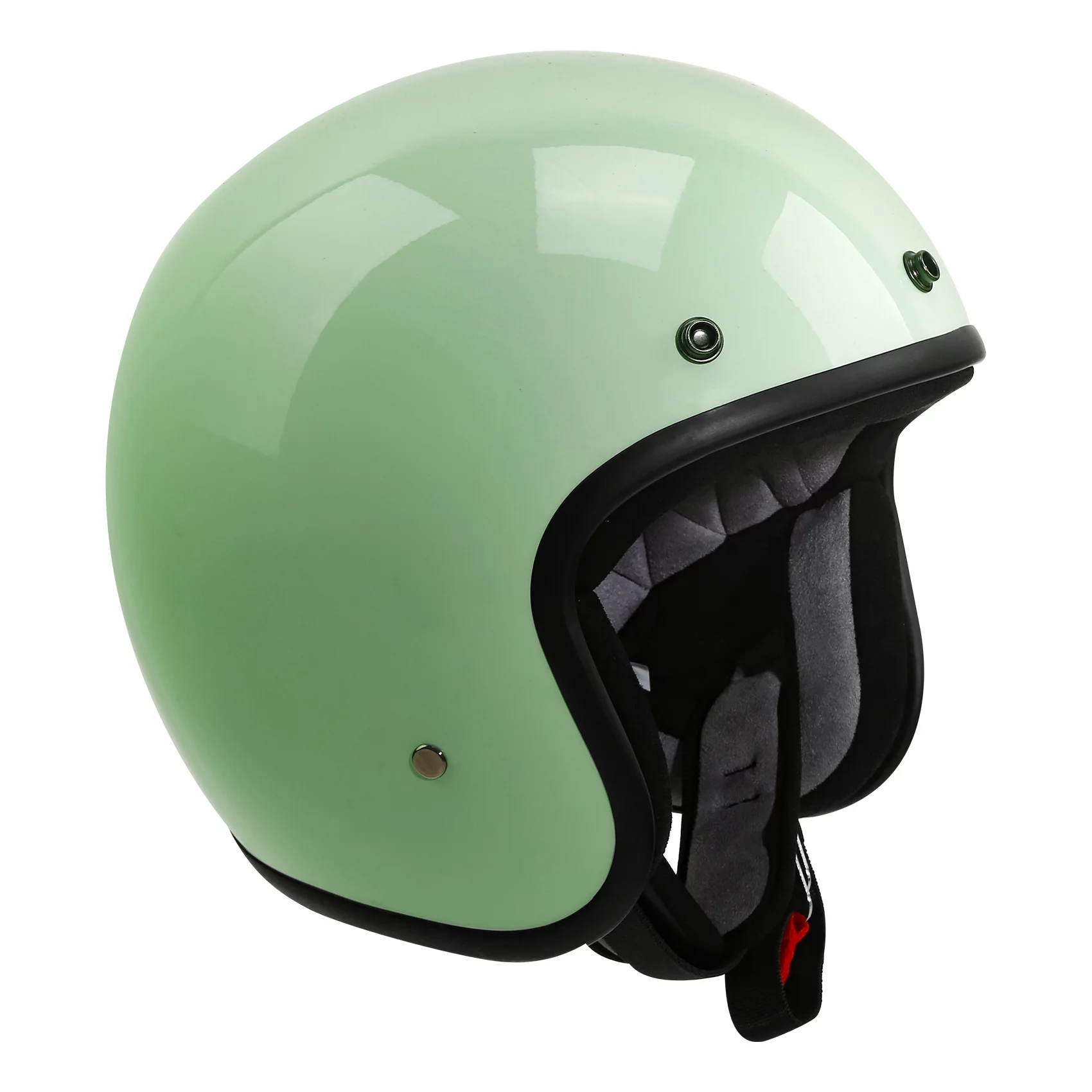 TCMT 3/4 Open Face Helmet Motorcycle Scooter Helmet Retro Style Cafe Racer DOT Green XL size