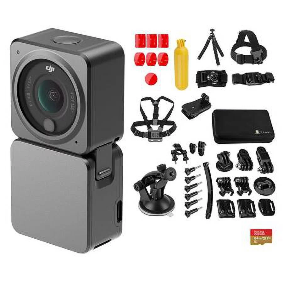 Action 2 4K Ultra HD Power Combo Camera Bundle with 64GB microSD Memory Card, Froggi Extreme Sport 40-pc Accessories Kit
