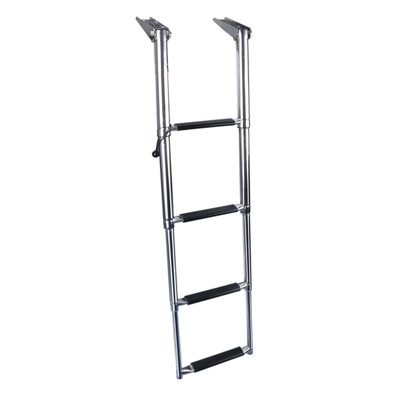 Telescoping Pontoon Boat Ladder Extendable Ladder Stainless Steel Removable Steps Ladder for Speedboat, Marine Yacht, Dinghy 4 Steps