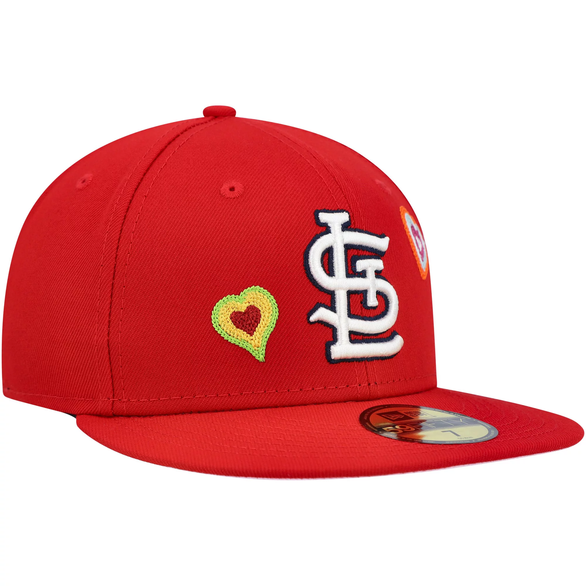 Men's New Era Red St. Louis Cardinals Chain Stitch Heart 59FIFTY Fitted Hat