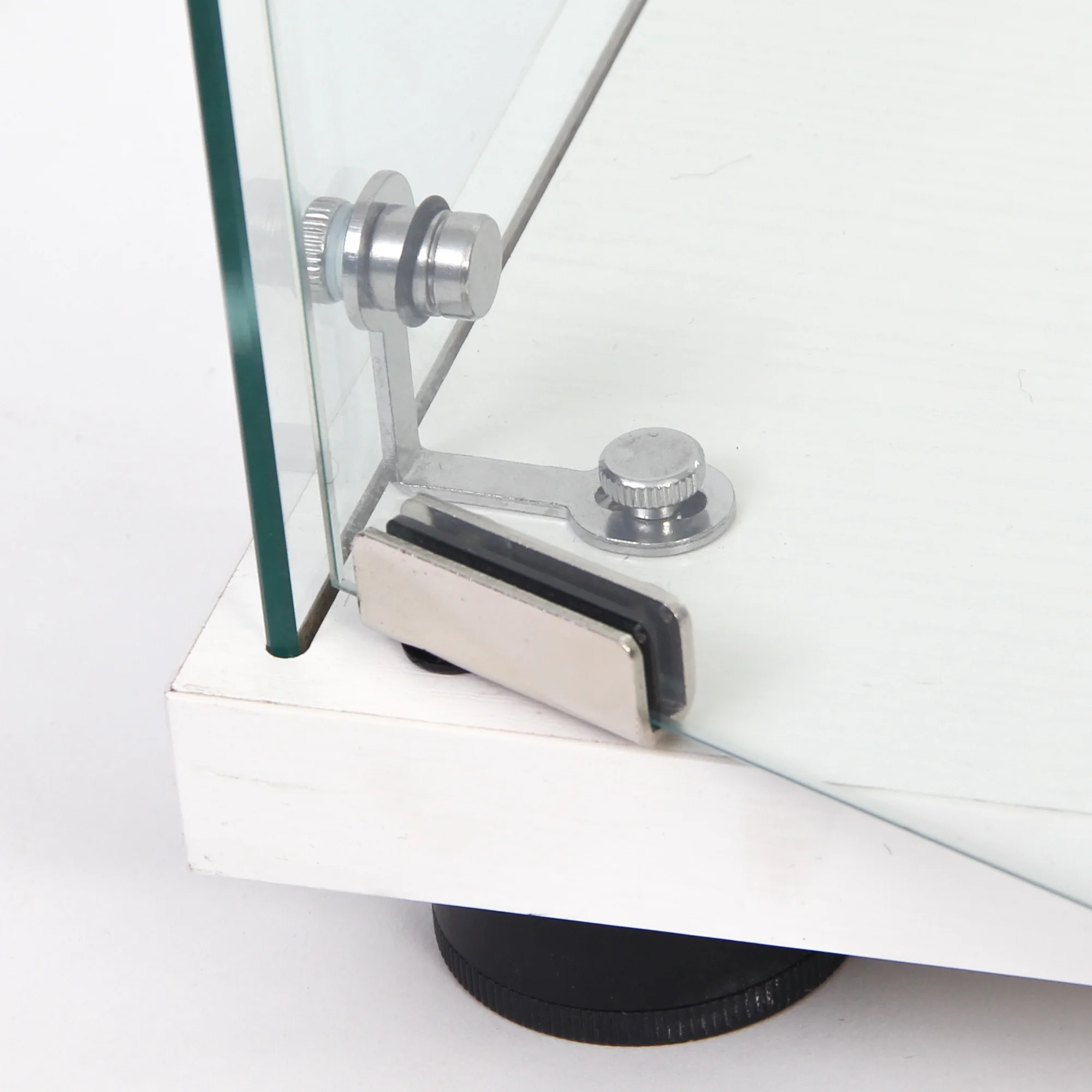 CoSoTower Glass Display Cabinet with 3 Shelves, One-Door Curio Cabinets for Living Room, Bedroom, Office, White Floor Standing Glass Bookshelf, Quick Installation