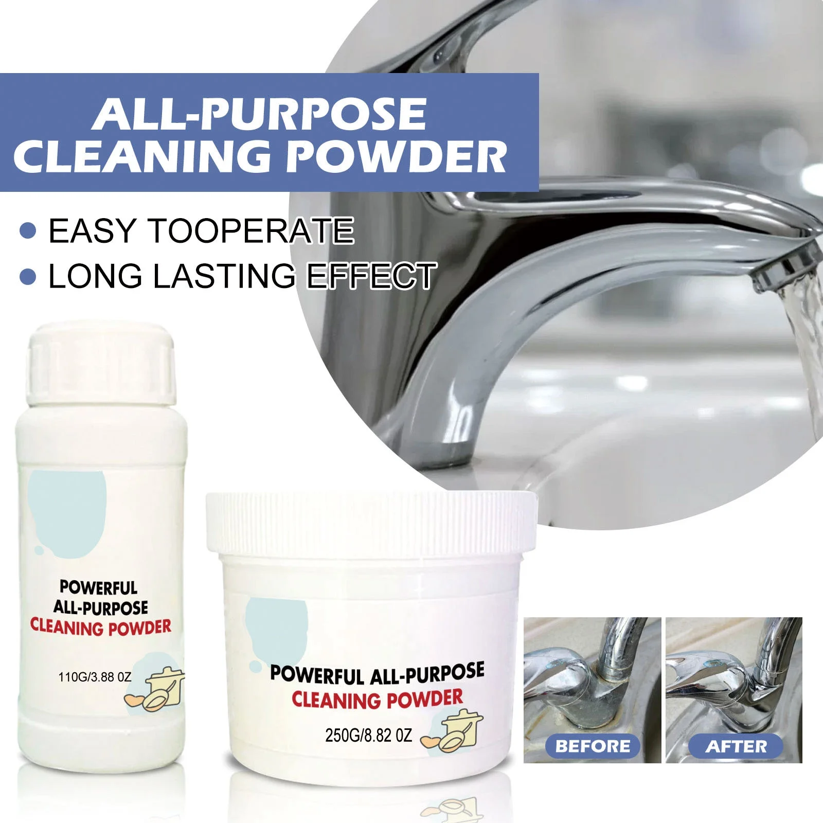 Powder Super-Clean Active Cleaner, Cleaner Powder, 3-In-One All Purpose Cleaner Powder & Degreaser Powder, All Purpose Cleaner Powder (3.88oz+8.82oz)