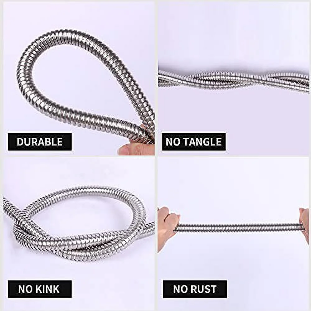 Metal Garden Hose 100 Ft Flexible Stainless Steel Garden Hose 100 Foot Heavy Duty Water Hose With High Pressure Hose Nozzle Sprayer for Garden, Lawn(100 Feet)