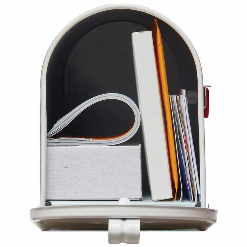 Gibraltar Mailboxes Elite Medium, Steel, Post Mount Mailbox, White, E1100W00