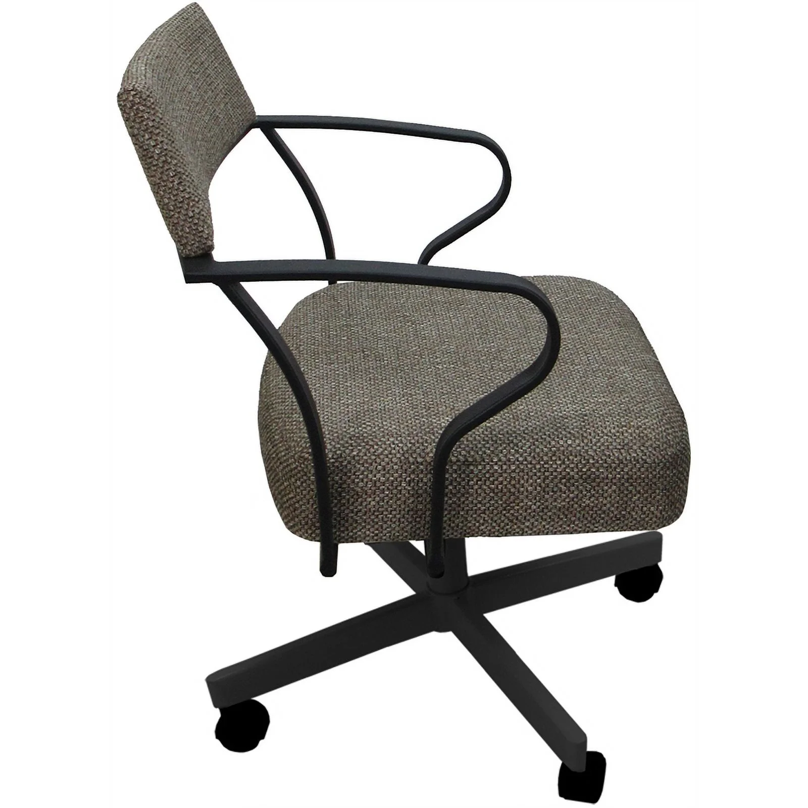 Pemberly Row Swivel Tilt Metal Dining Caster Chair - Brown - Gray Frame