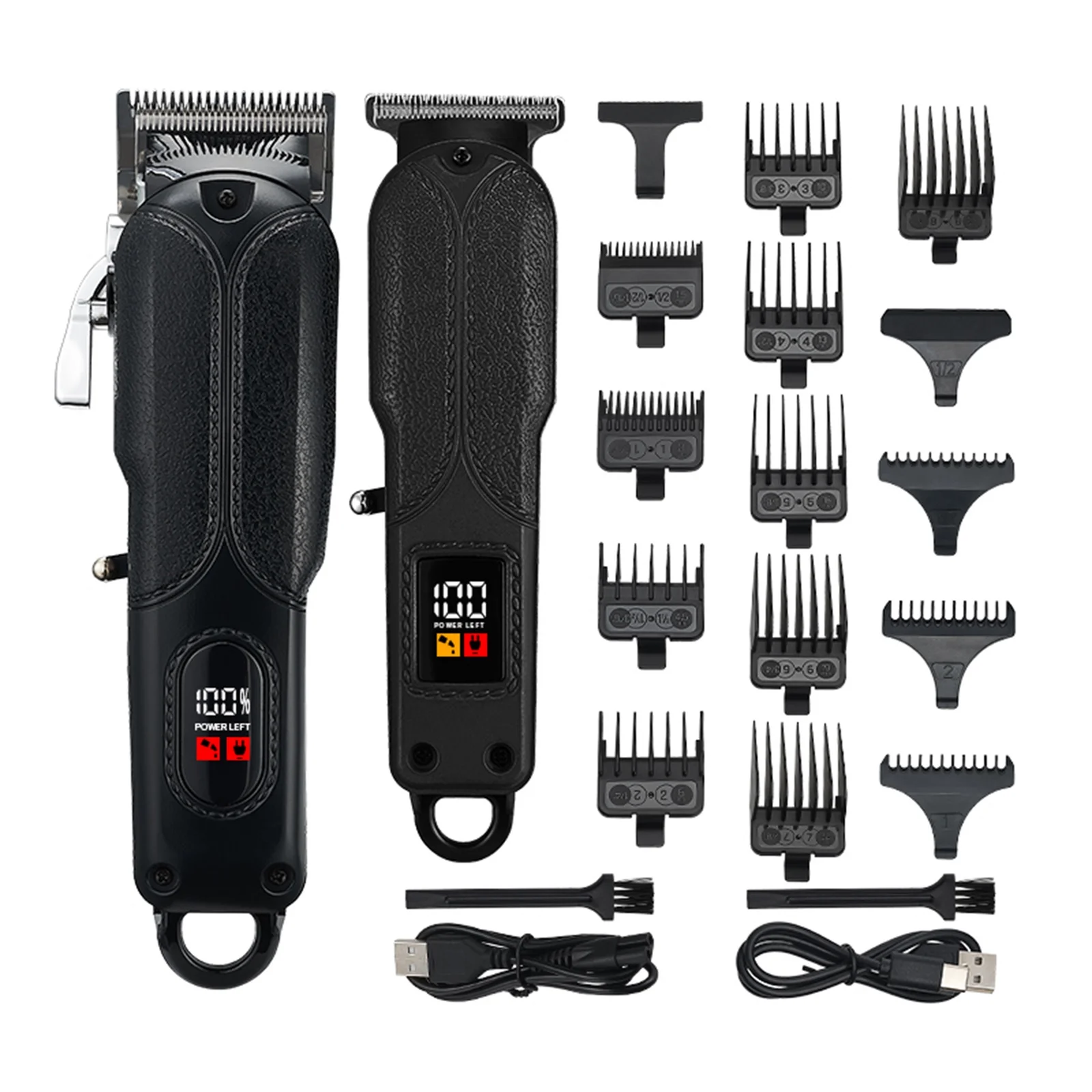 Walmeck Electric Hair Clippers Cordless Trimmer Kit with 13 Guide Combs , Professional Haircutting and Grooming for Men