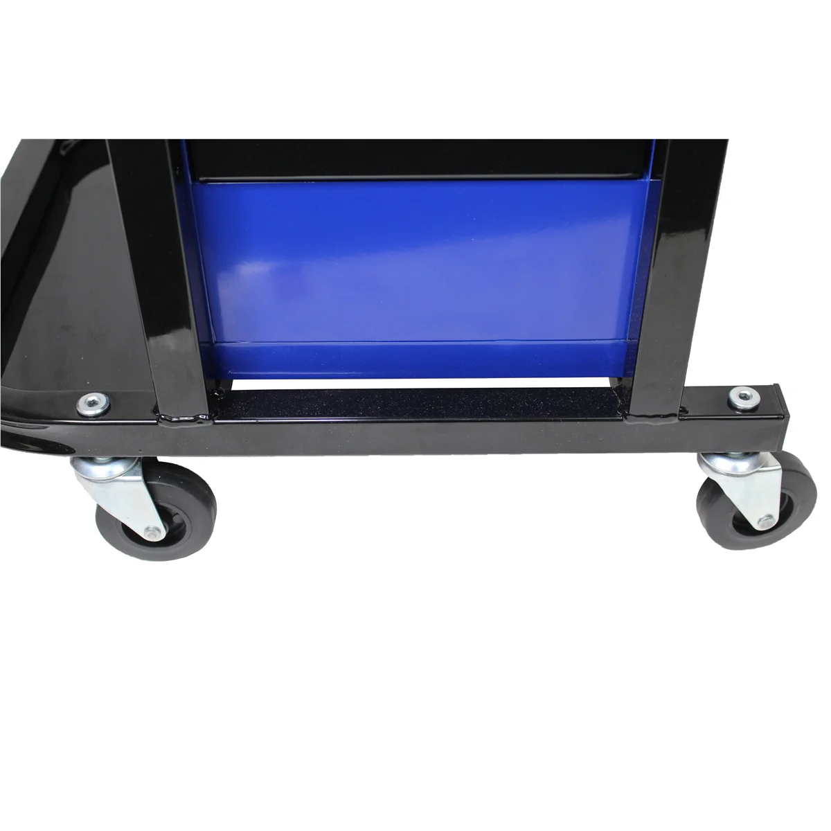 Mountain 1684 Mechanics Creeper Seat with Tool Storage for Garages, Repair Shops, and DIY, Padded Seat, 300 lbs. Capacity, 2 Slider Drawer, Tubular Steel Frame, (4) 2.5