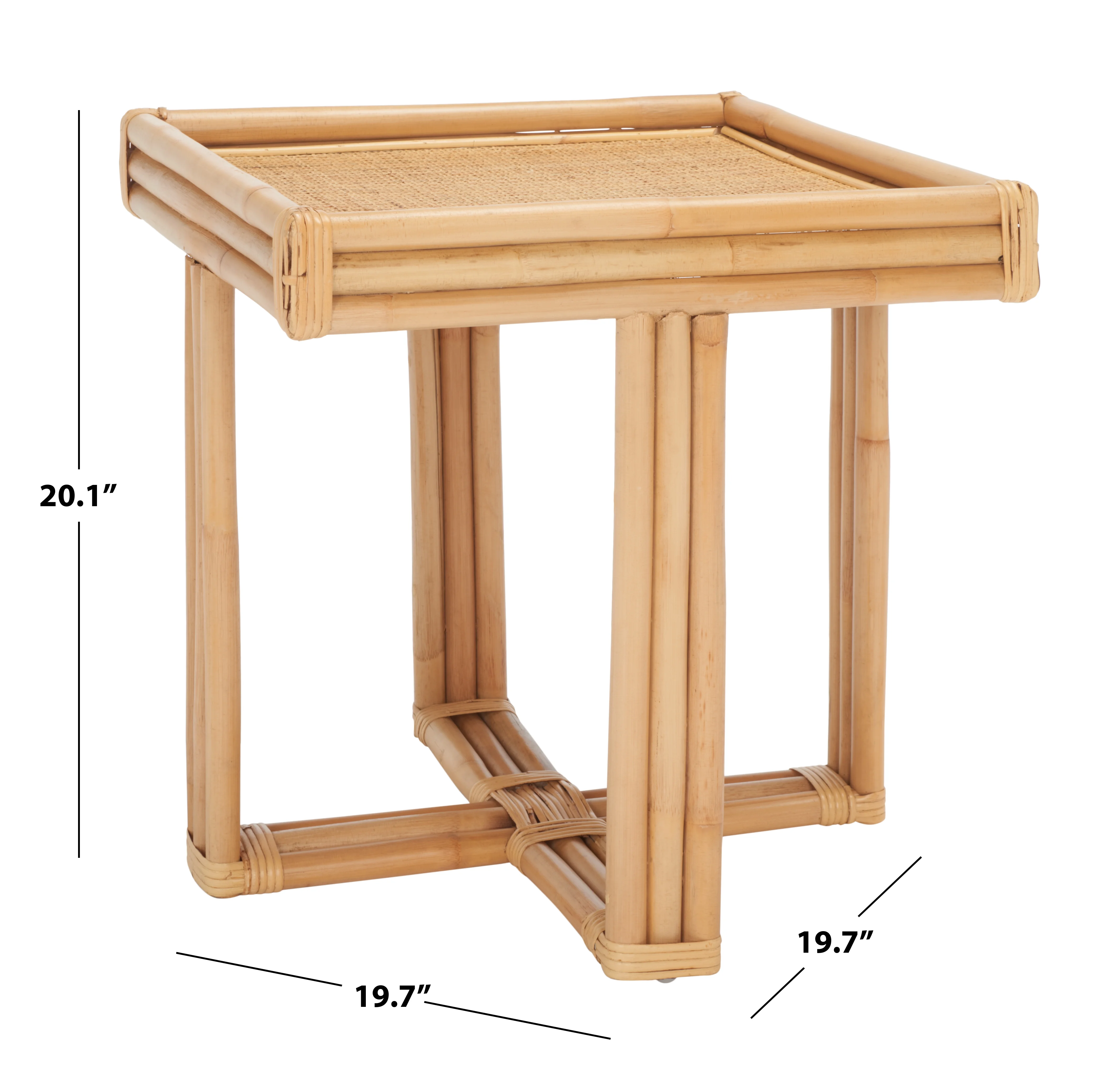 SAFAVIEH Juri Amish Natural Square Accent End Table (19.7 in. W x 19.7 in. D x 20.1 in. H)