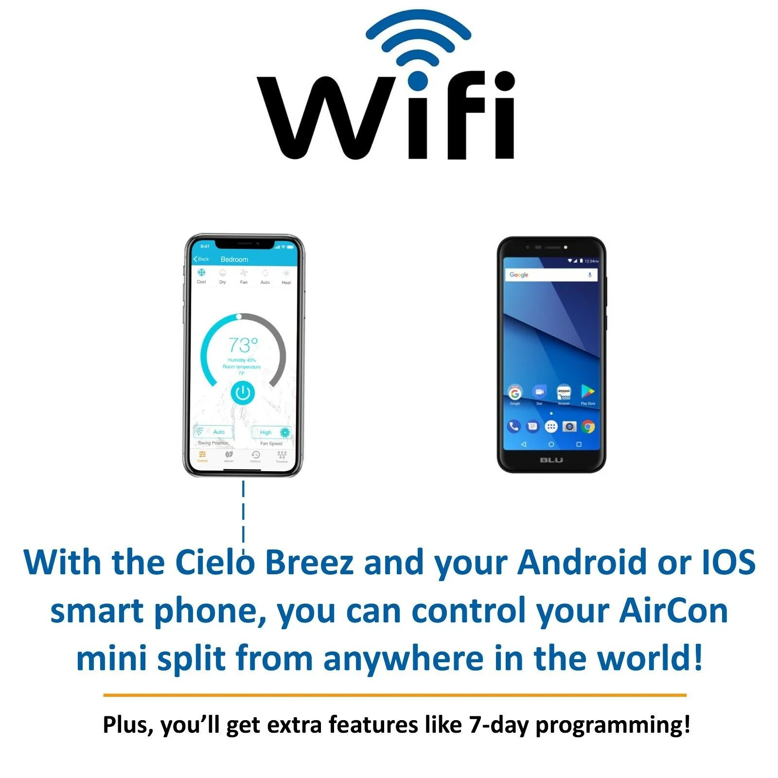 Air-Con 18000 BTU Blue 4 Mini Split AC Heat Pump Ductless 22 Seer 220v