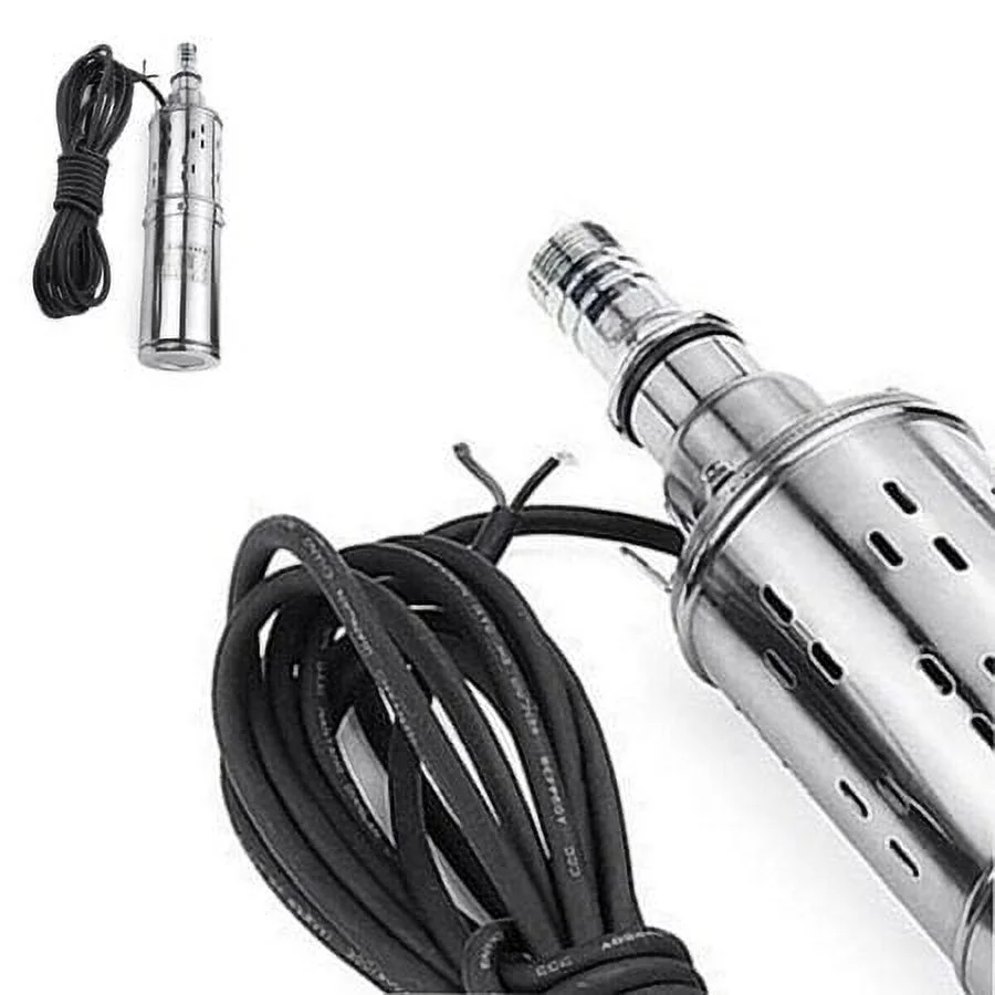 Pump Electric Deep Well Solar Submersible Water Pump DC12V Farm Ranch Well Water Pump DC Solar Deep Well Hole Power Water Pump Stainless Farm Submersible Power Pump Submersible Deep Well Water Pump