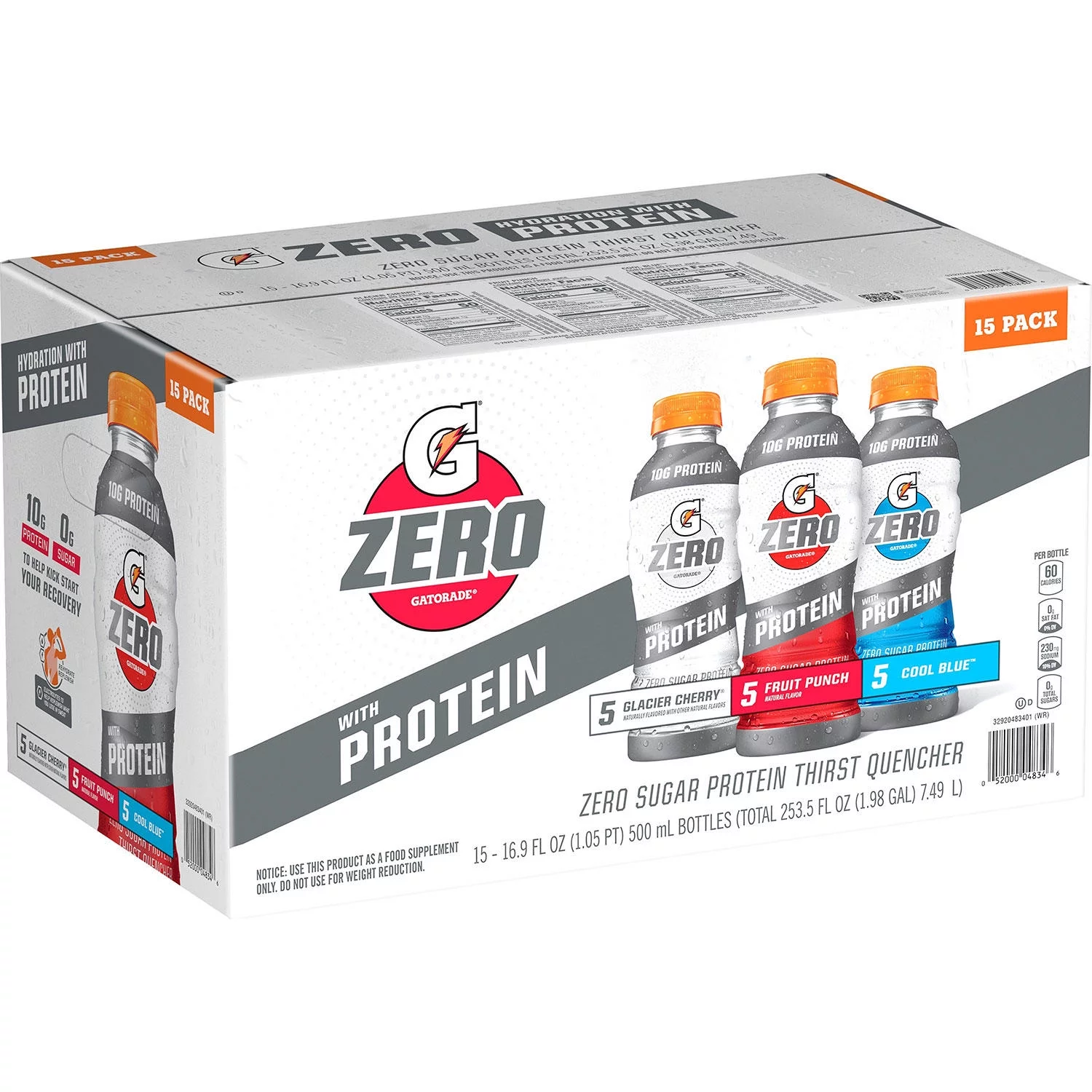 Gatorade G Zero With Protein Variety Pack (16.9 Fl., Oz. 15 Pk.)