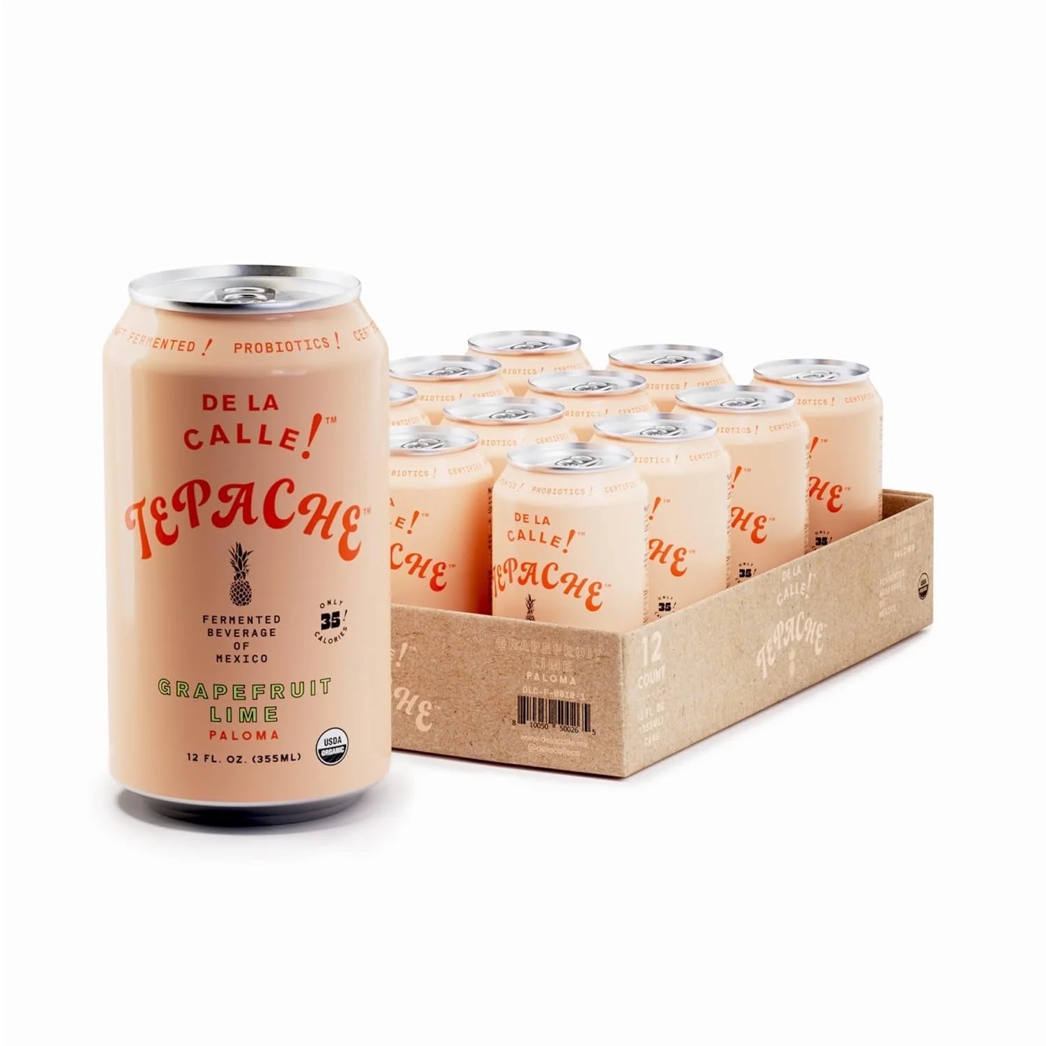 De La Calle Tepache, Grapefruit Lime, Modern Mexican Soda, 6 Pack