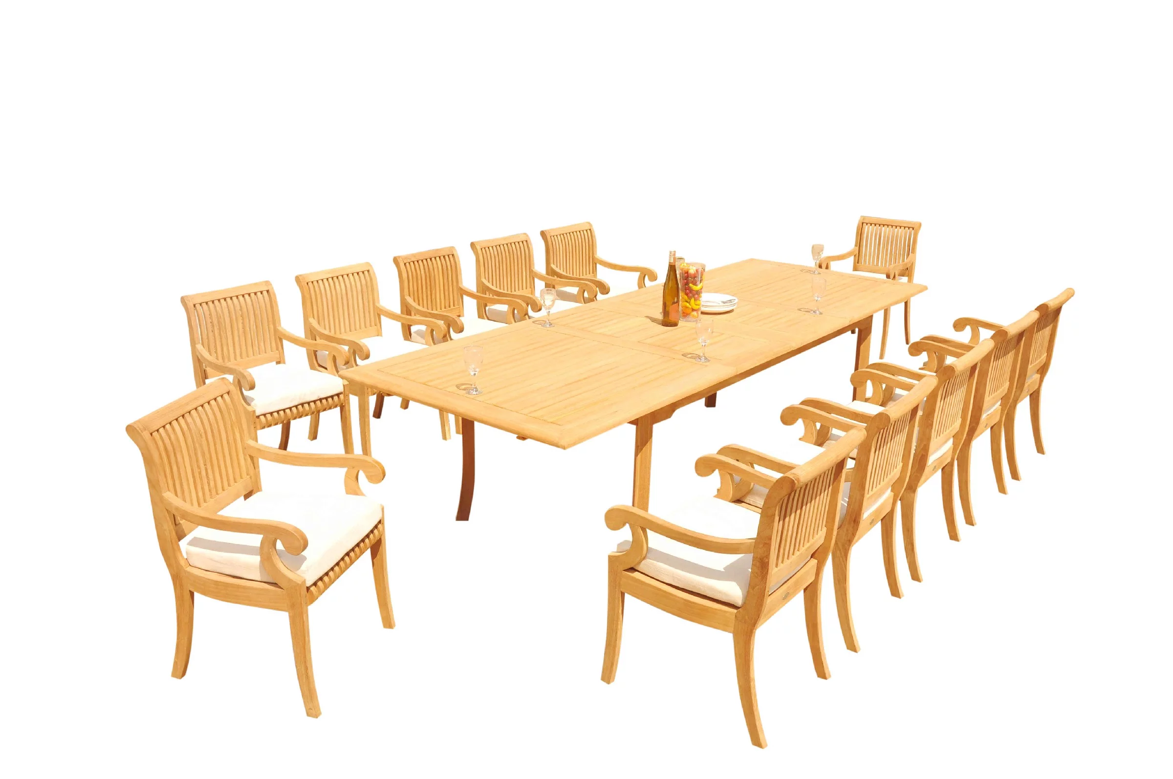 Grade-A Teak Dining Set: 12 Seater 13 Pc: 118