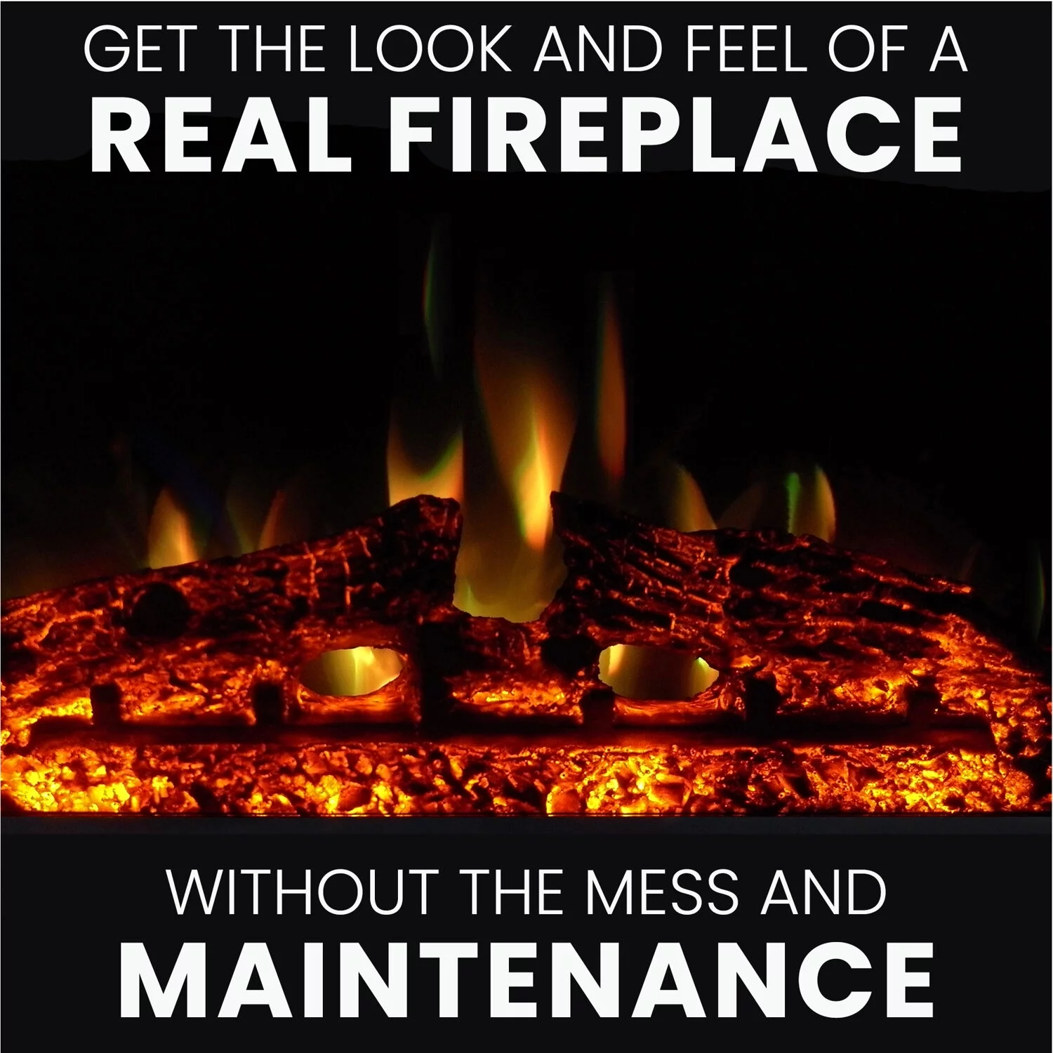 Cambridge 47.8-in. Shelby Electric Fireplace Mantel with Deep Log Insert, White