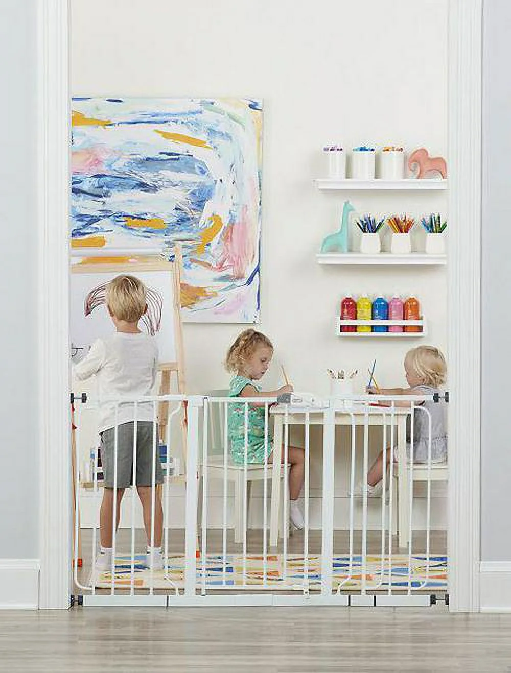 Regalo Extra WideSpan Walk Through Safety Pet Gate, 29 in. to 56 in., White