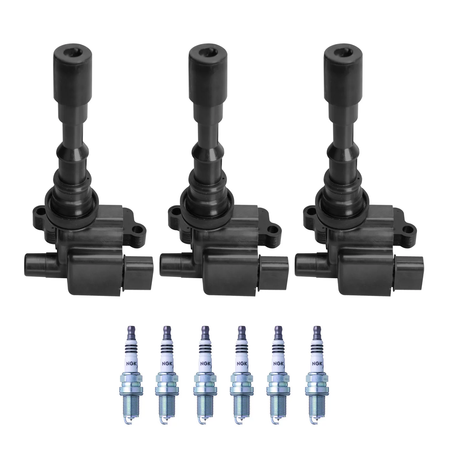 Ignition Coil and NGK Iridium Spark Plug Compatible with Kia Sedona Hyundai XG350 3.5L UF432