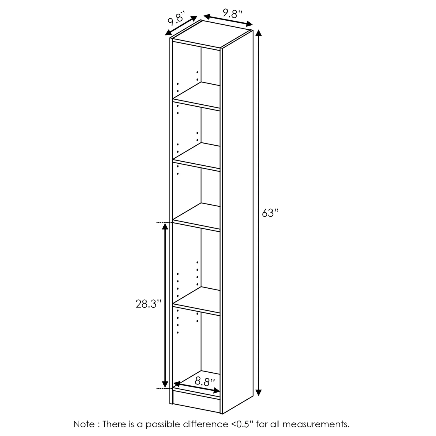 Furinno Indo Slim Open Bath Cabinet, Espresso