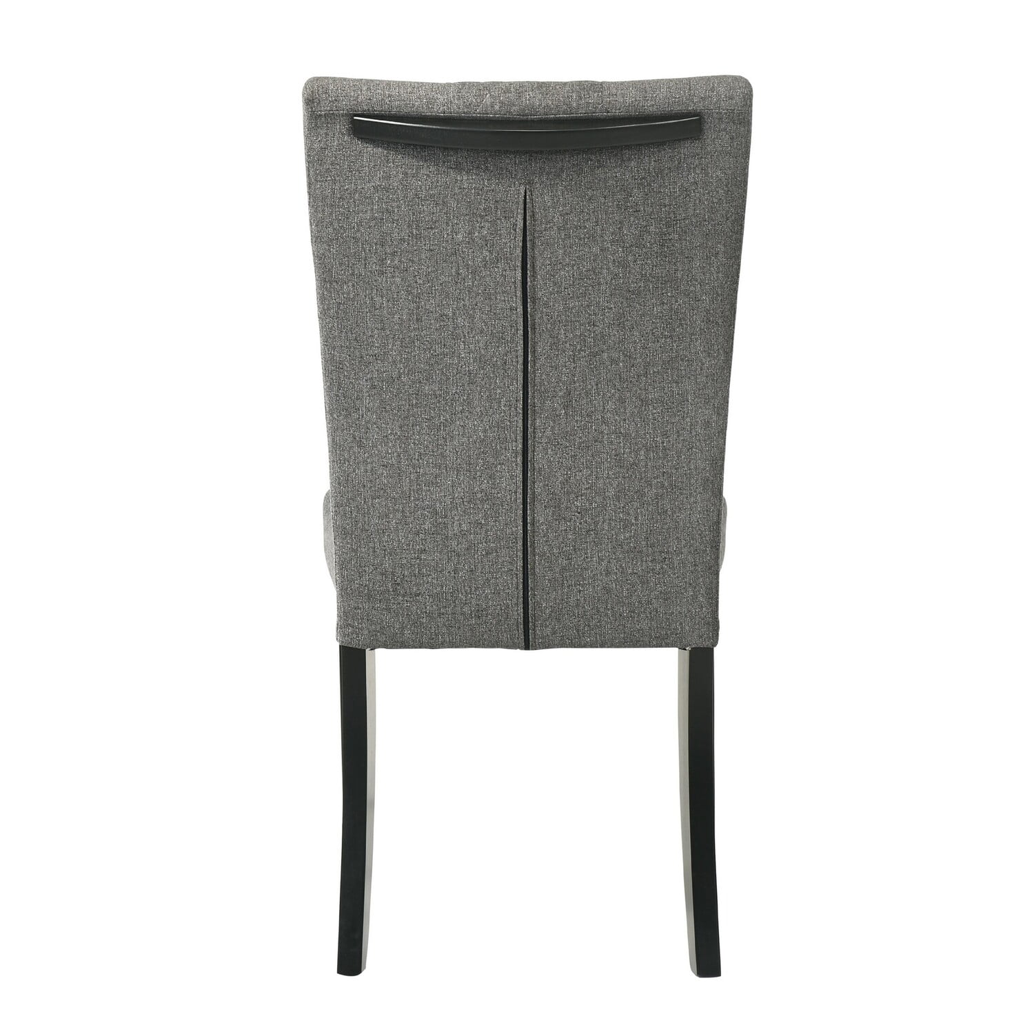 Benjara Nicole 26 Inch Side Chair Set of 2, Wood Frame, Fabric Upholstery, Gray