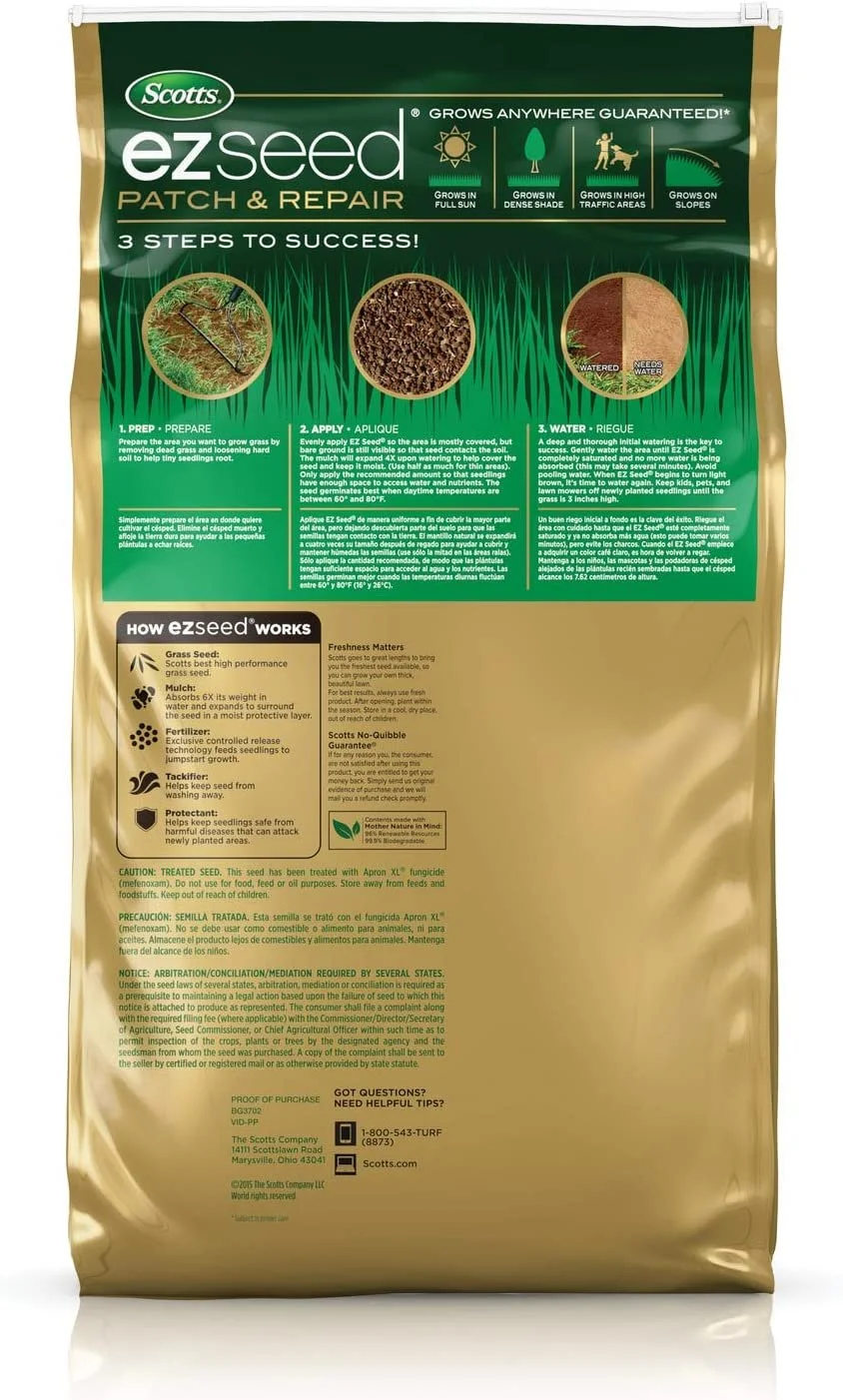 Scotts EZ Seed Patch & Repair Sun and Shade: Seeds up to 225 sq. ft, 2-Pack, 10 lb.