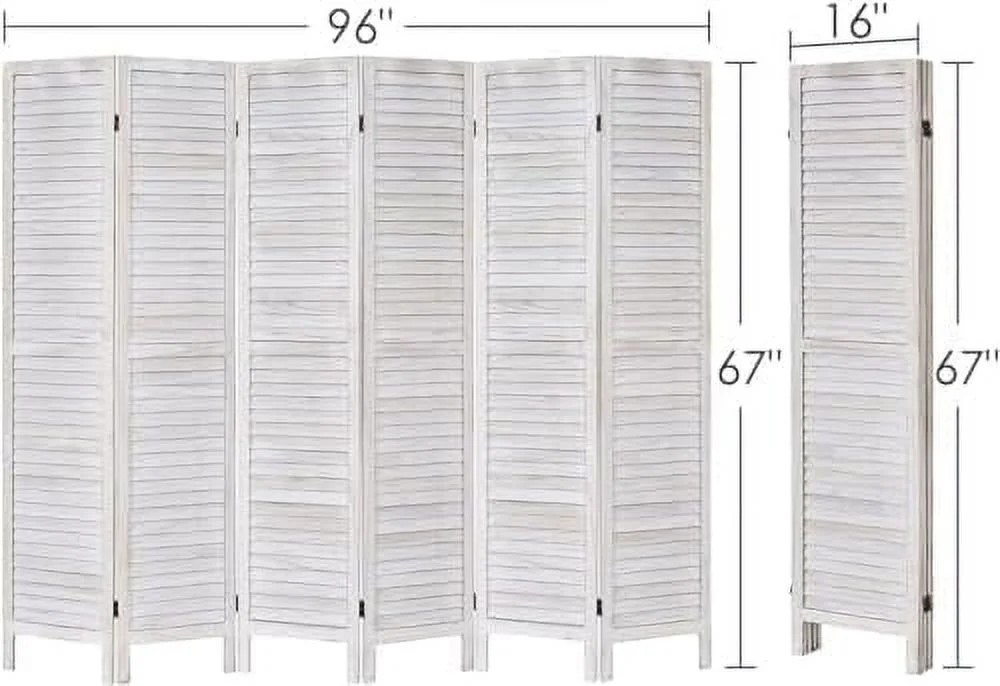 HYHBIBOOM RHF 8 Panel Room Divider Room Dividers and Folding Privacy Screens  Wood Privacy Screen Room Dividers  5.6 Ft Tall Room Divider Wall  Space Seperater Freestanding (8 Panel  Brow