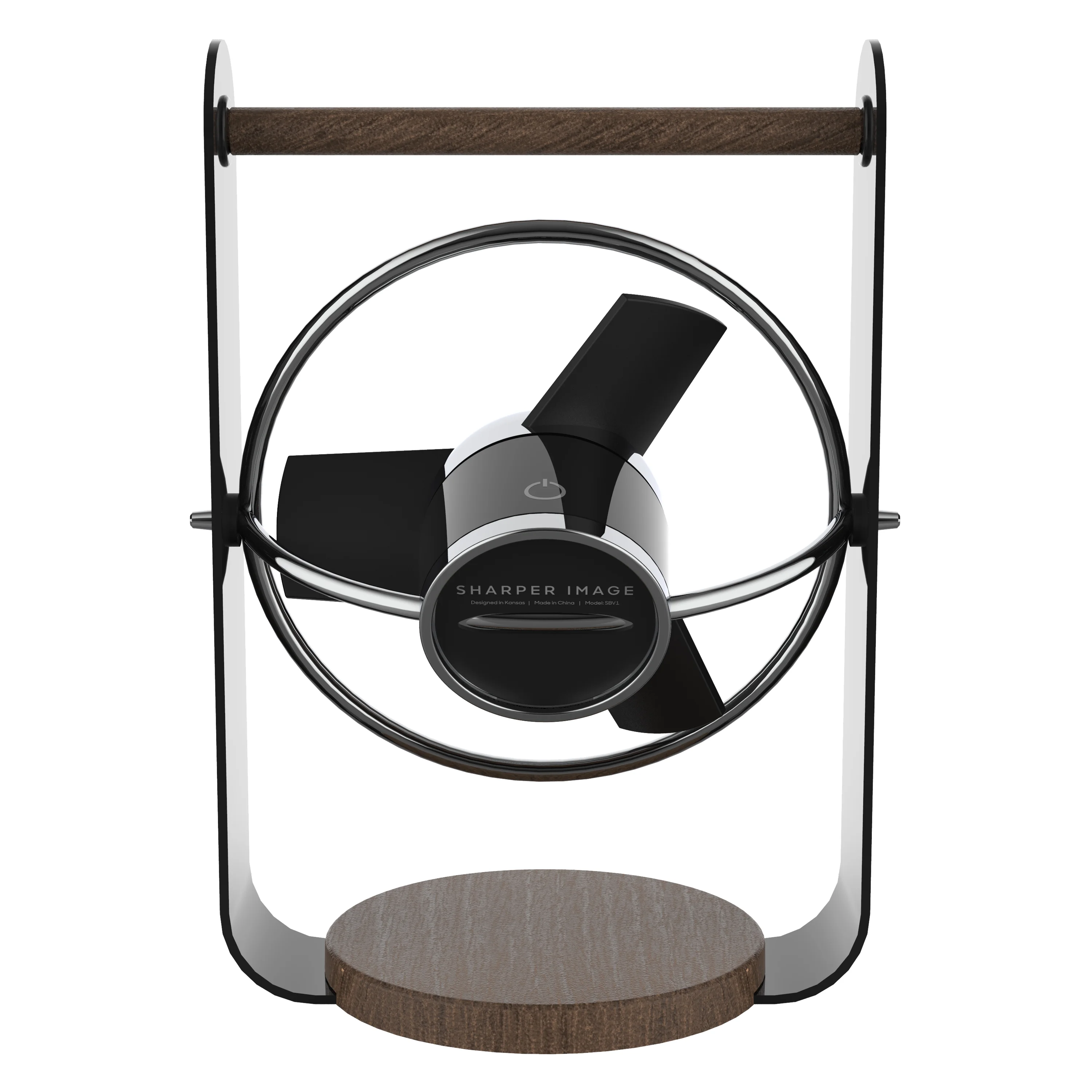 Sharper Image Soft Blade Desktop Fan, Black, 8 in, New
