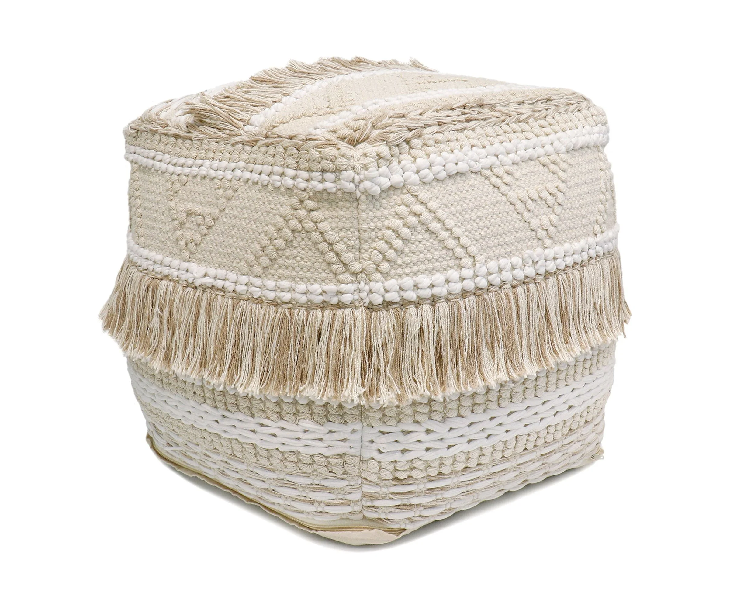 Pasargad Home Grandcanyon Cotton Braided Pouf