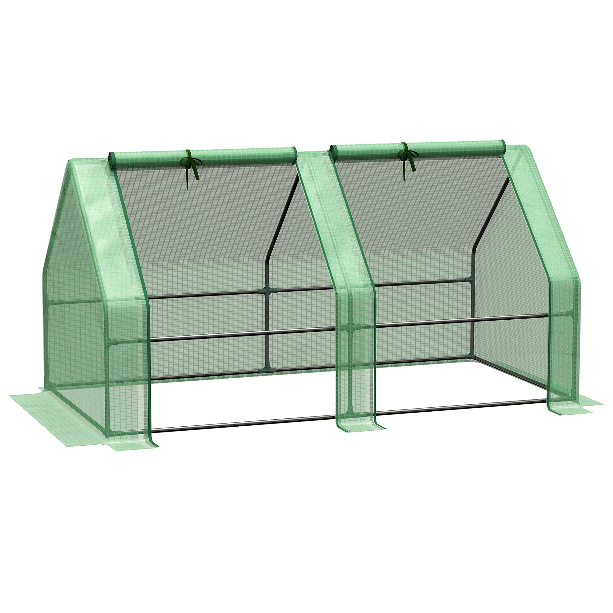 Outsunny 6' x 3' x 3' Portable Mini Greenhouse with Windows, Green