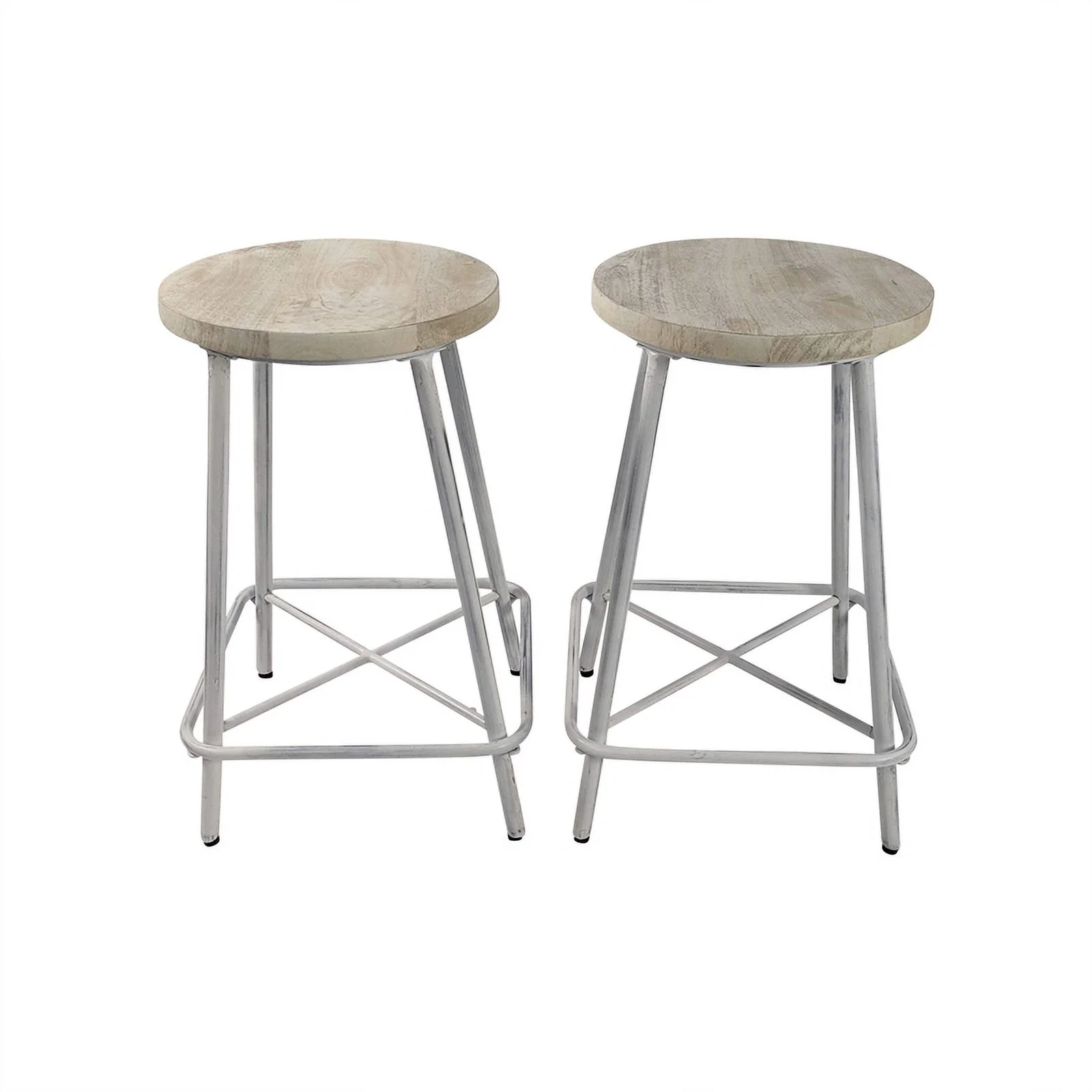 Carolina Classics Illona 24 Inch Counter Height Stool in Whitewash Set of 2