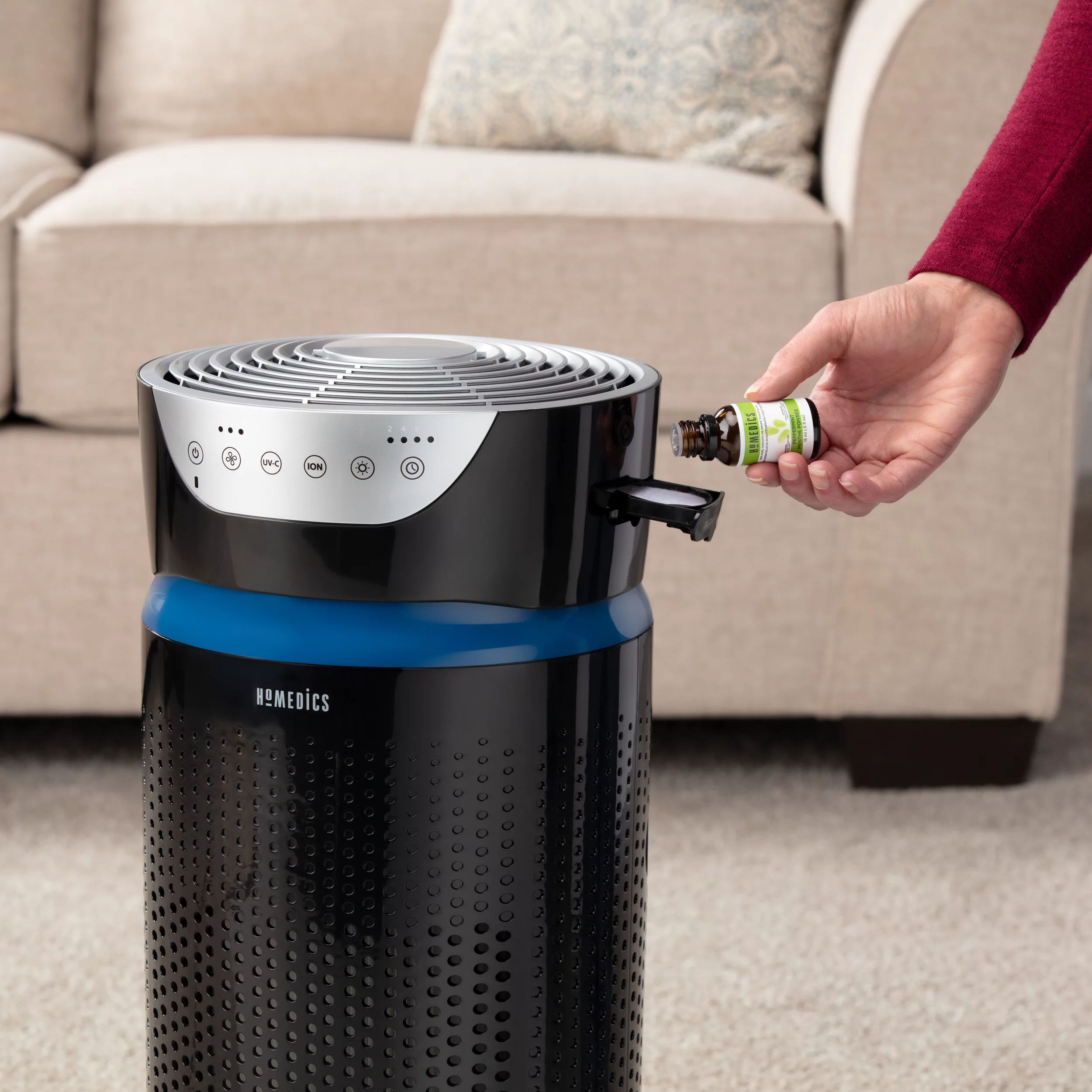 HoMedics AP-T40 TotalClean 5-In-1 Tower Air Purifier (Black)