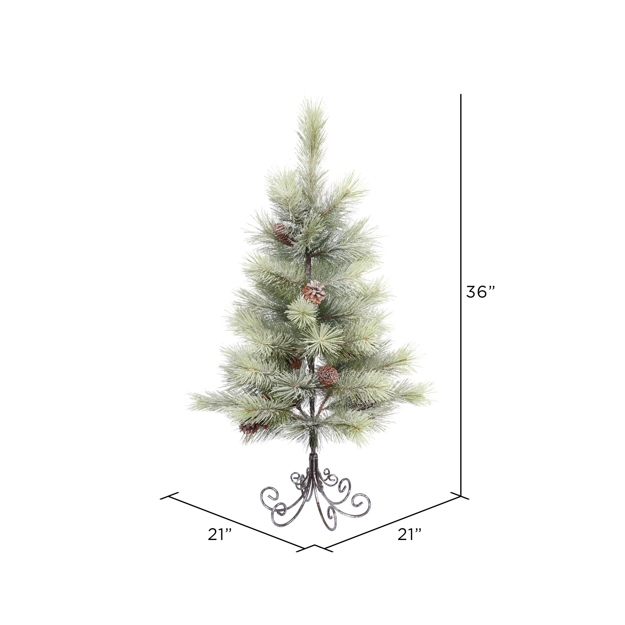 Vickerman 3' Frosted Bellevue Pine Artificial Christmas Tree, Unlit