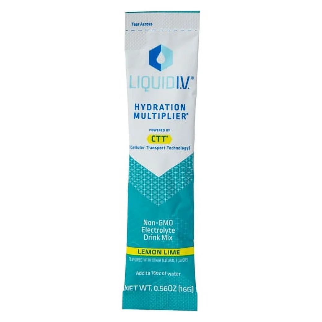 Liquid I.V. Sugar-Free Hydration Multiplier Electrolite Drink Mix, Lemon Lime, 8 sticks